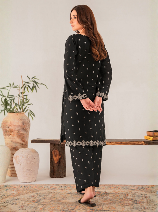 Panache Apparel Linen Embroidered Stitched Suit-Jordan