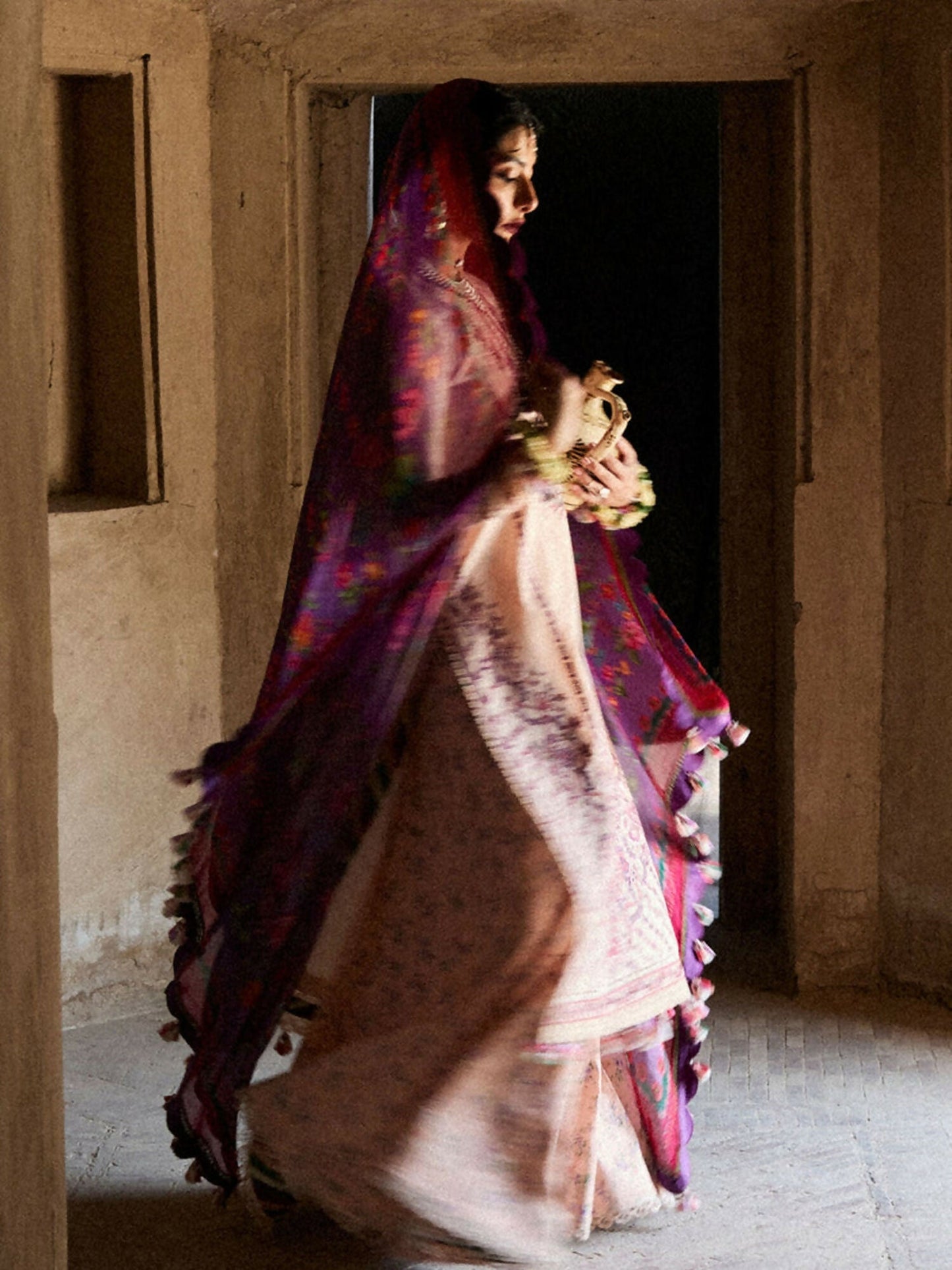 Hussain Rehar Nirmal SS'25 Lawn Embroidered Unstitched 3-Piece Suit-Lehr
