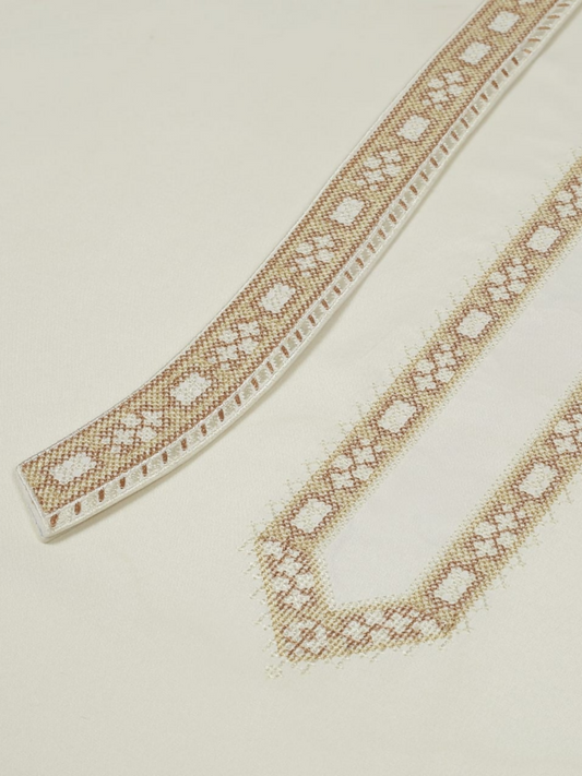 Fabrich Monochrome Edit-25 Wash & Wear Embroidered Unstitched Shalwar Kameez-Cream