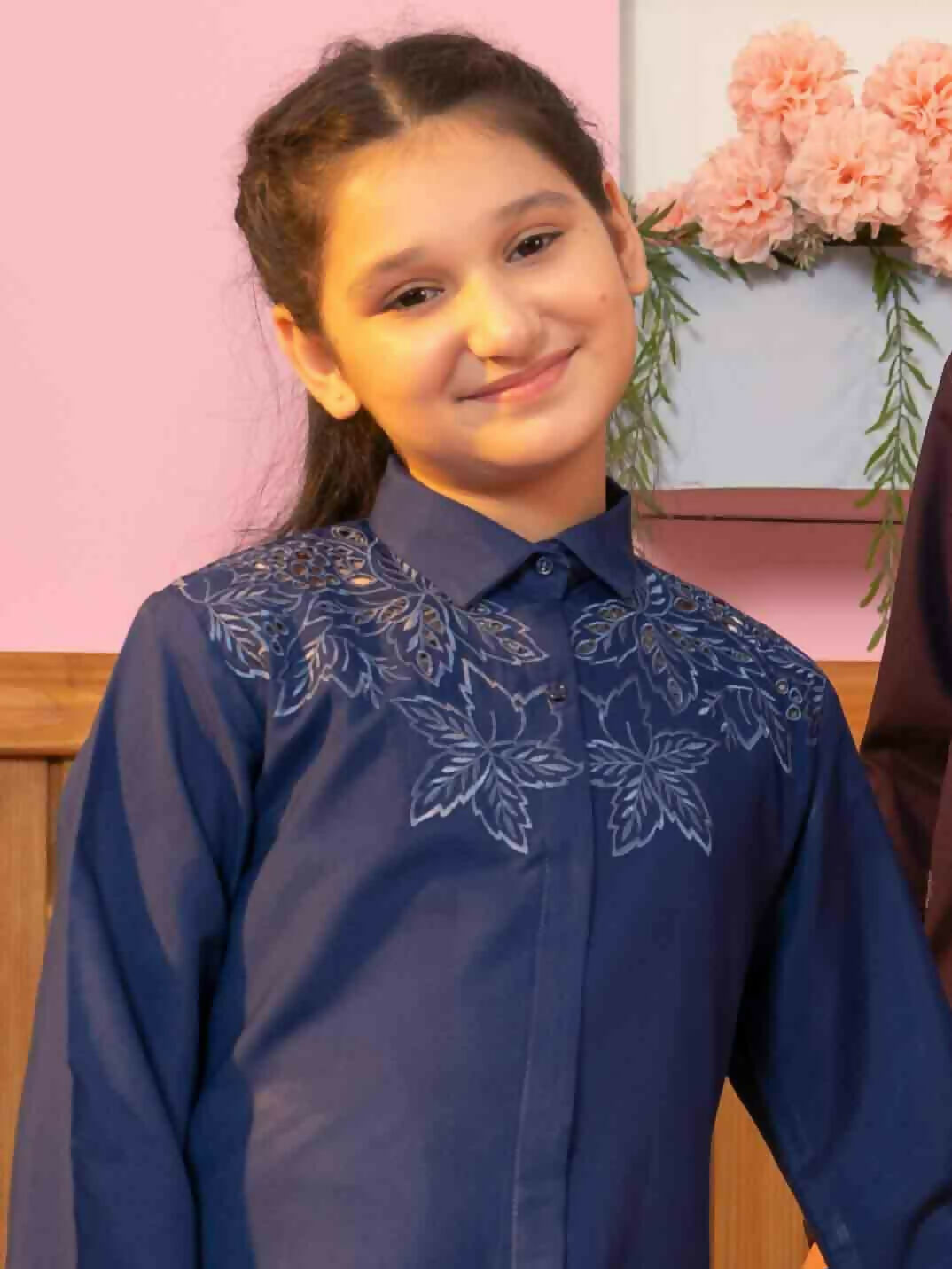 Velvour Girls Viscose Embroidered Stitched Tunic-VG80-A