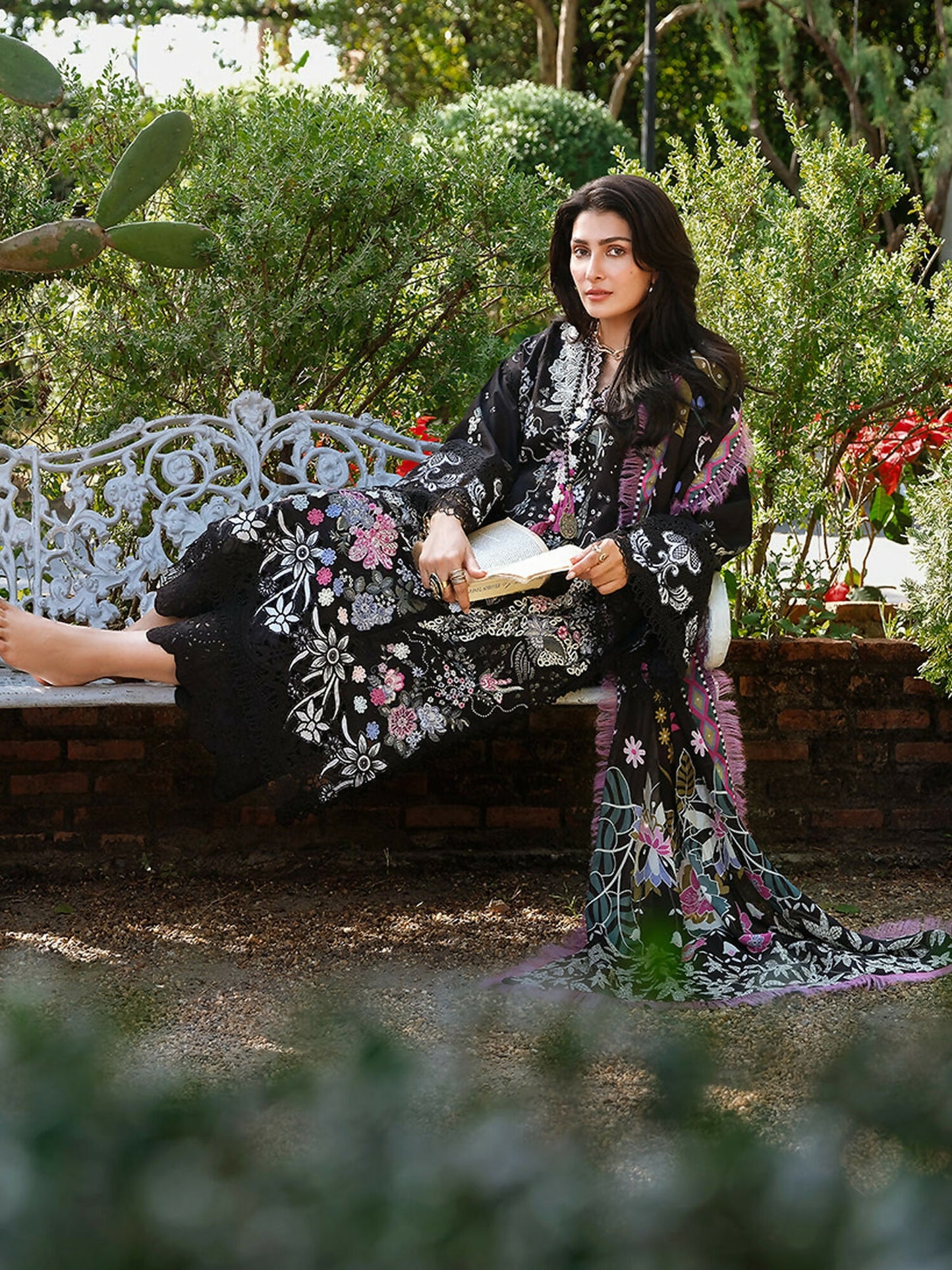 Mushq A Moi Luxury Lawn Embroidered Unstitched 3-Piece Suit-Gentle Breeze