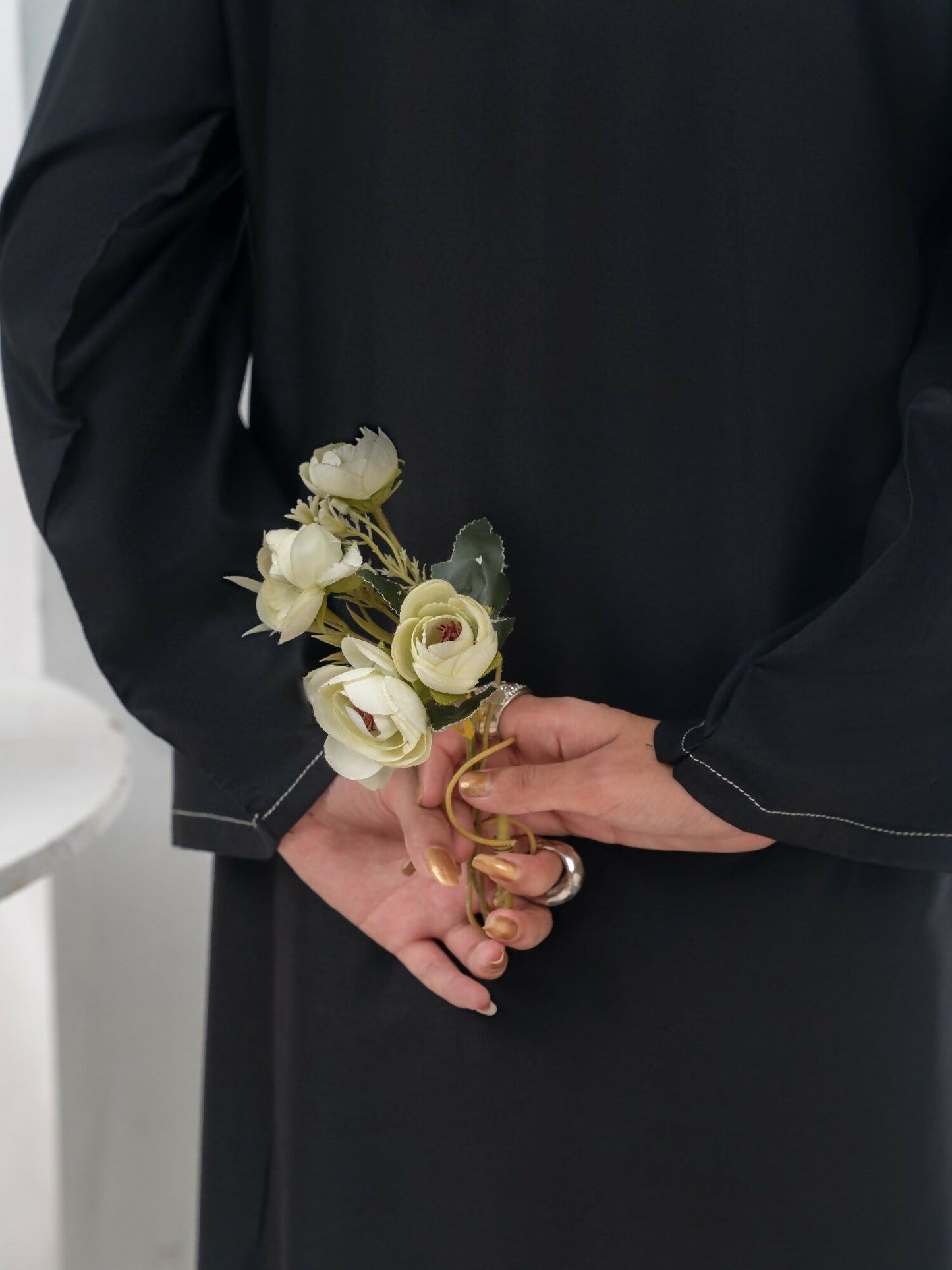 Stylish Collection Allure Linen Stitched 2-Piece Suit-Plain Black