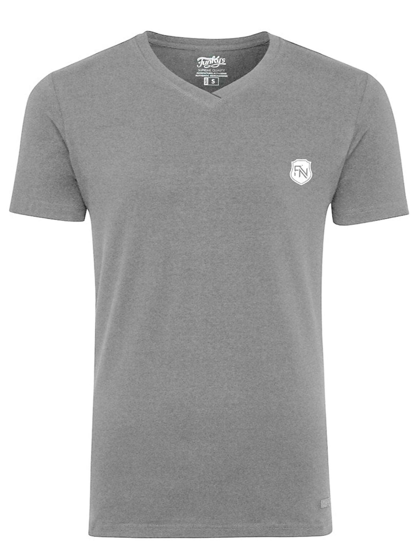 Funkys high density logo stellar V neck cotton tee-12464