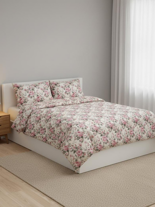 Salonika Printed 3 Piece King Bedsheet Set-154