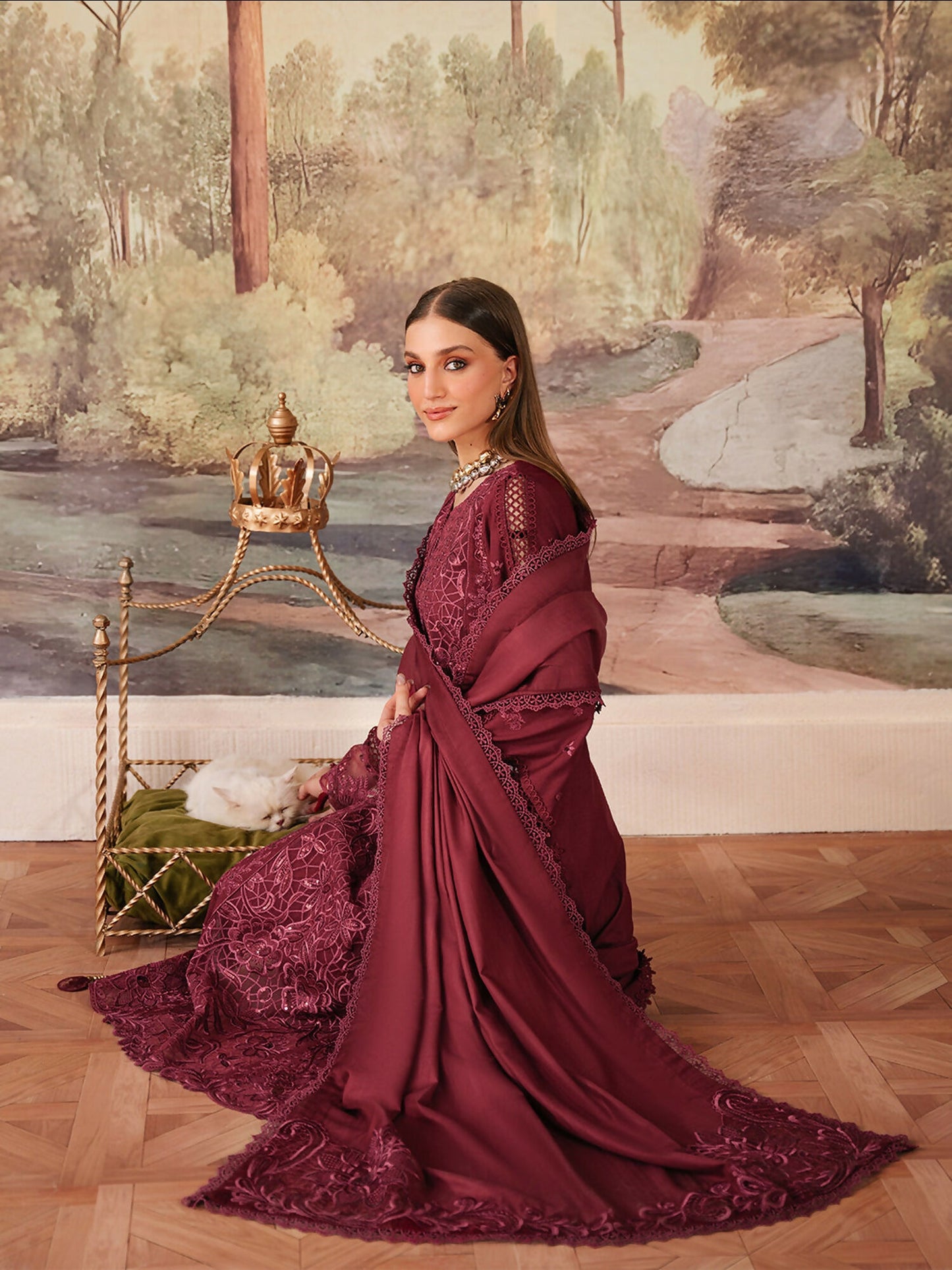 Mahnur Secret Garden Karandi Embroidered Unstitched 3-Piece Suit–SG-006