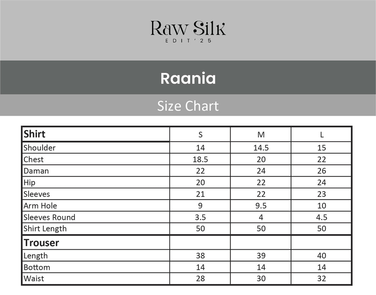 Hemstitch Raw Silk Stitched 3-Piece Suit-Raania