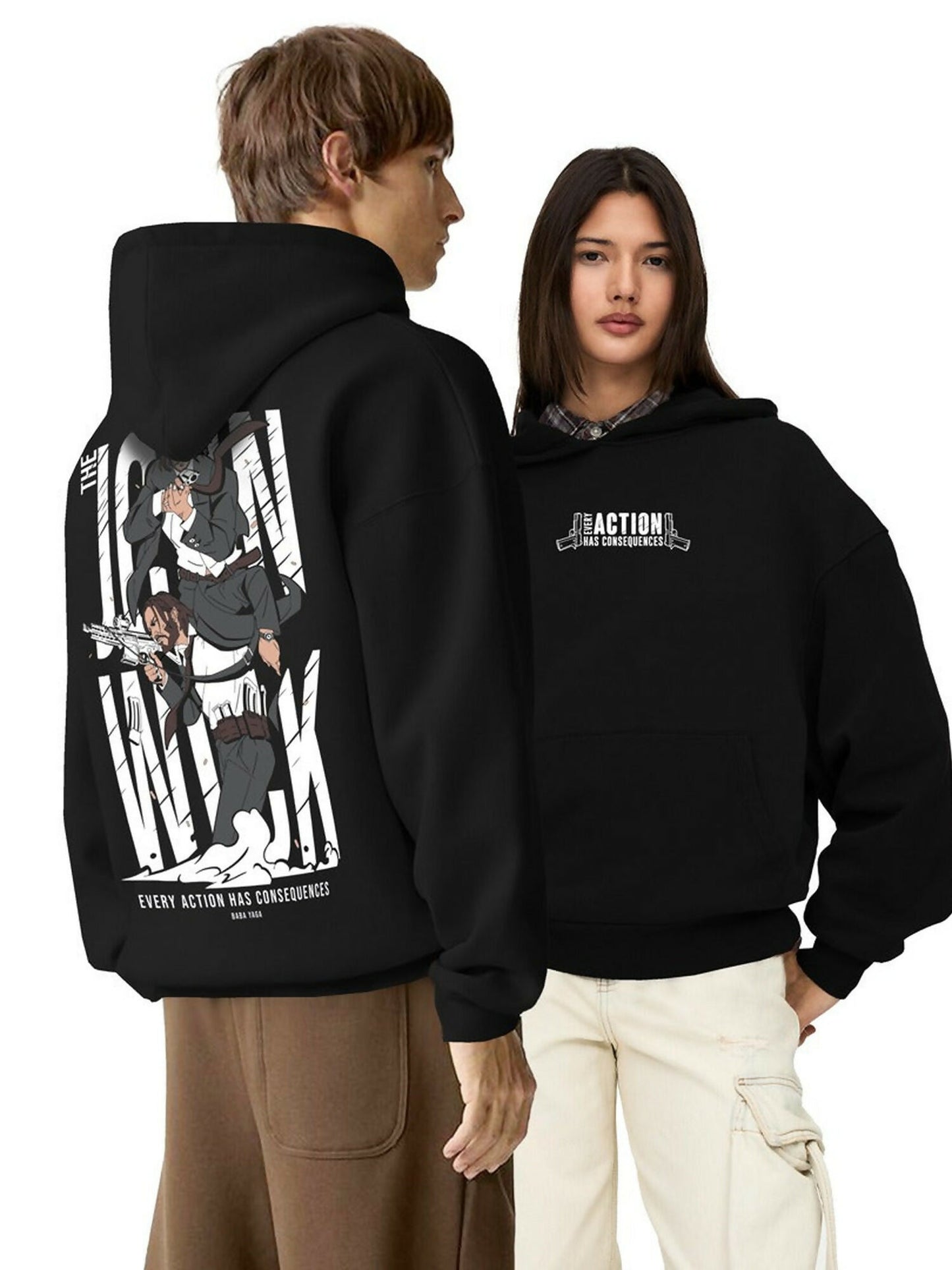 Jupiter Oversized Action Printed Hoodie-15053