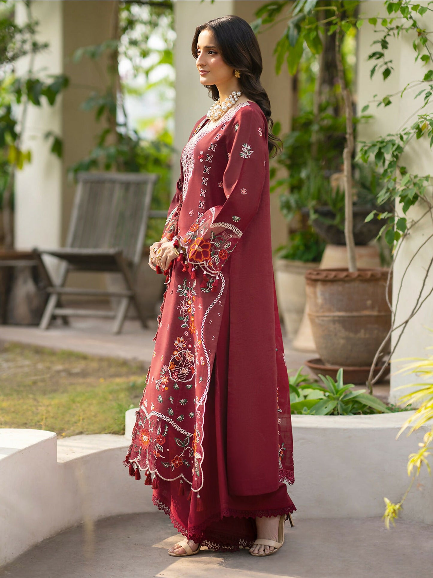 Mahnur Angan Lawn'26 Embroidered Stitched 3-Piece Suit-AN-001