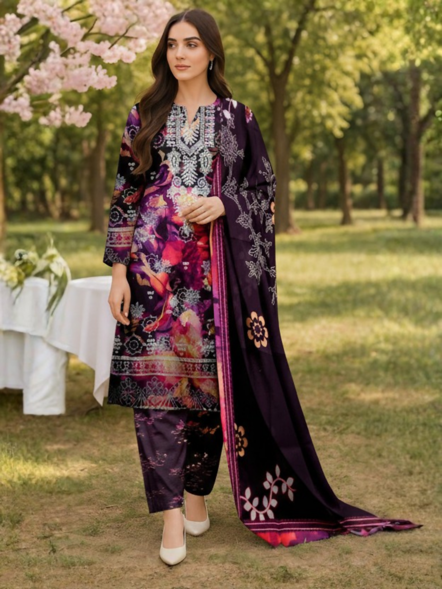 Blush & Bloom Aira Lawn Embroidered Unstitched 3-Piece Suit-07