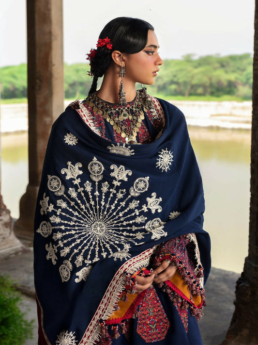 Hussain Rehar Karandi'25 Embroidered Unstitched 3-Piece Suit-Gulbano