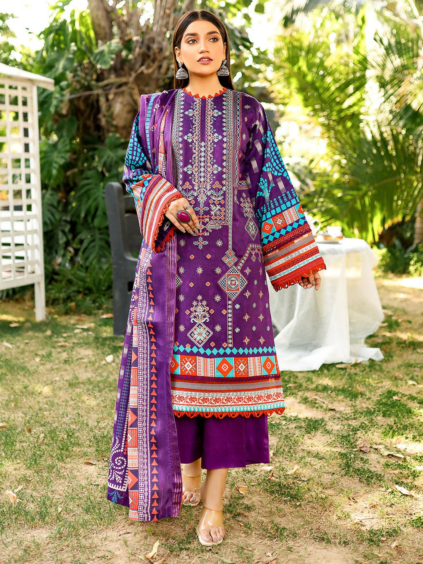 Binilyas Kotail Embroidered Unstitched 3-Piece Suit-761-B