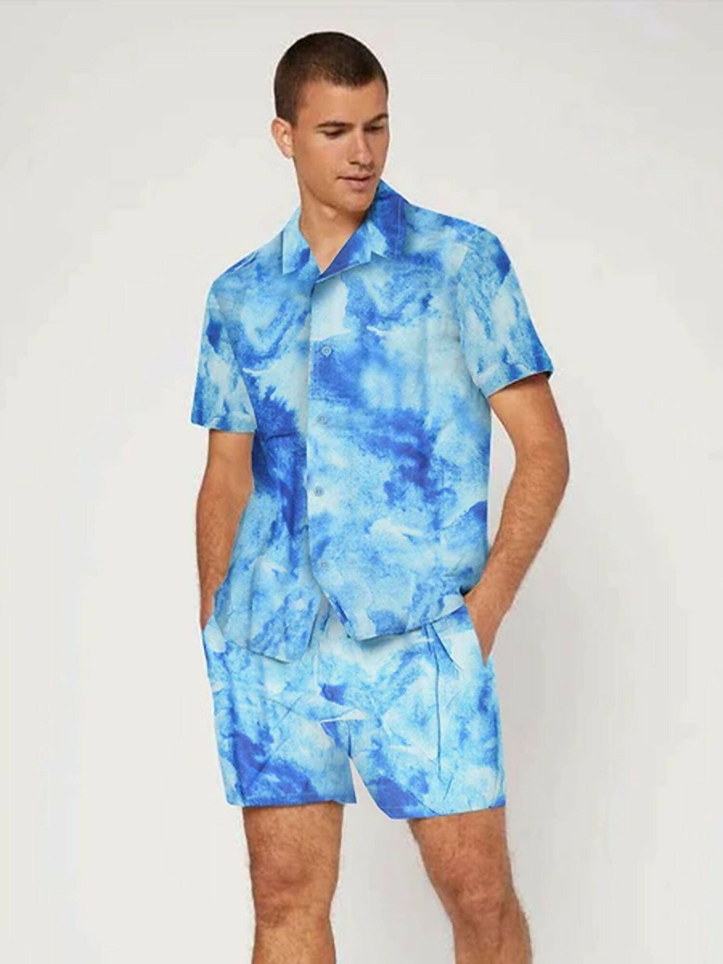 Jupiter Printed Holiday Blue Splash Twin Set-13712