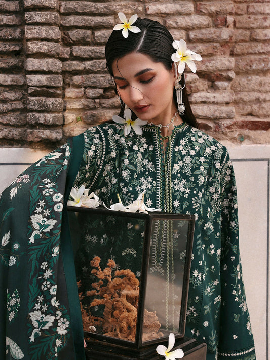 Jugnu By Hussain Rehar Khaddar'25 Embroidered Unstitched 3-Piece Suit-Bita