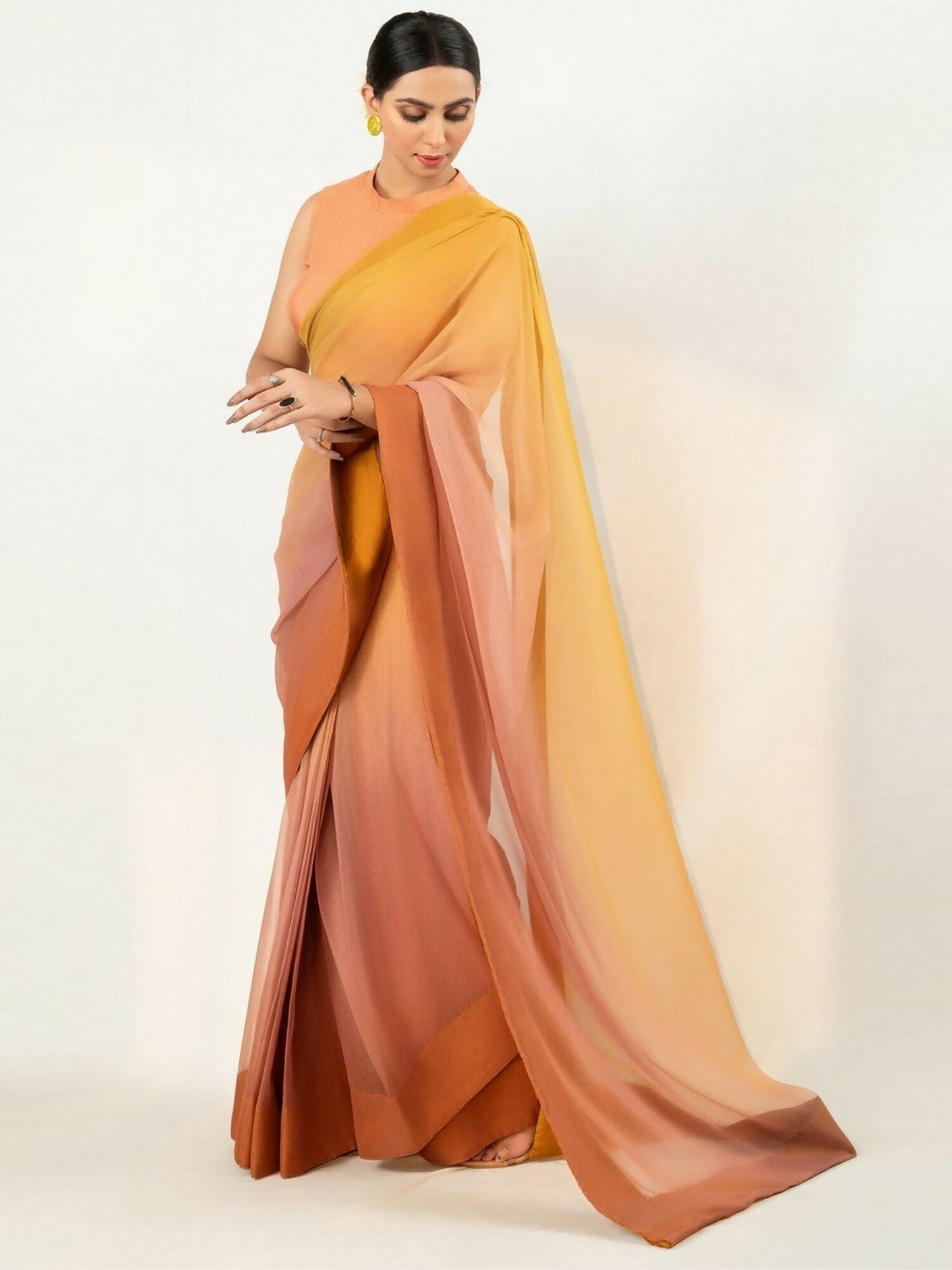 Imran Aftab Chiffon Printed Unstitched Saree-IASC 11