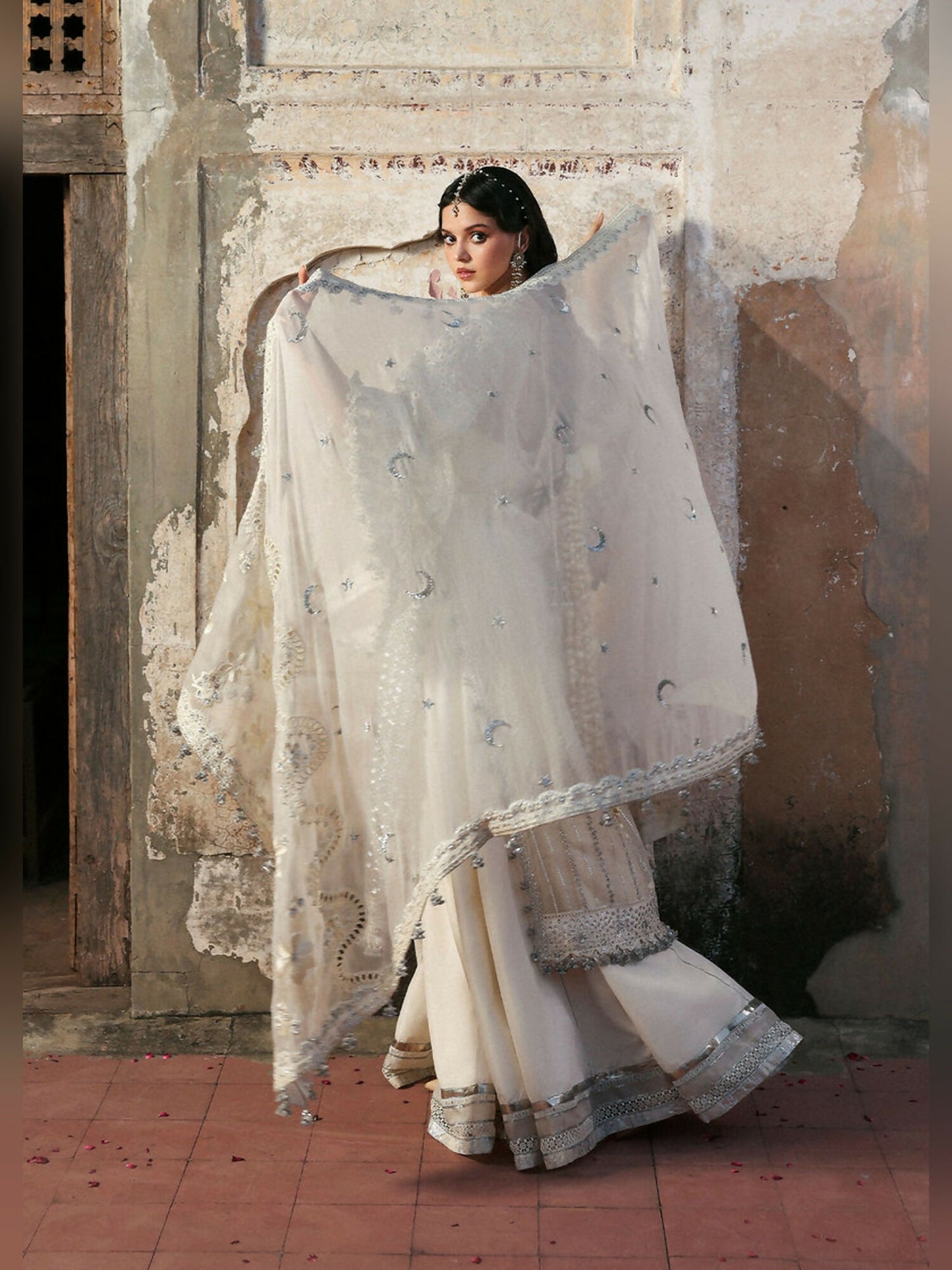 Hussain Rehar Massarat Festive Unstitched'25 Organza 3-Piece Suit-Sitara