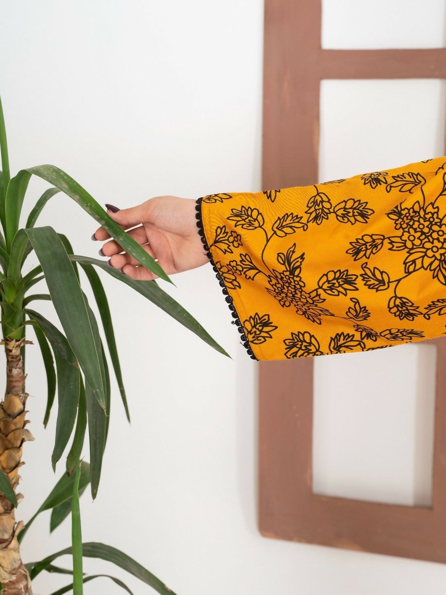 Stylish Collection Enchant Pret Linen Printed Co-Ord Set-Gulaab Mustard
