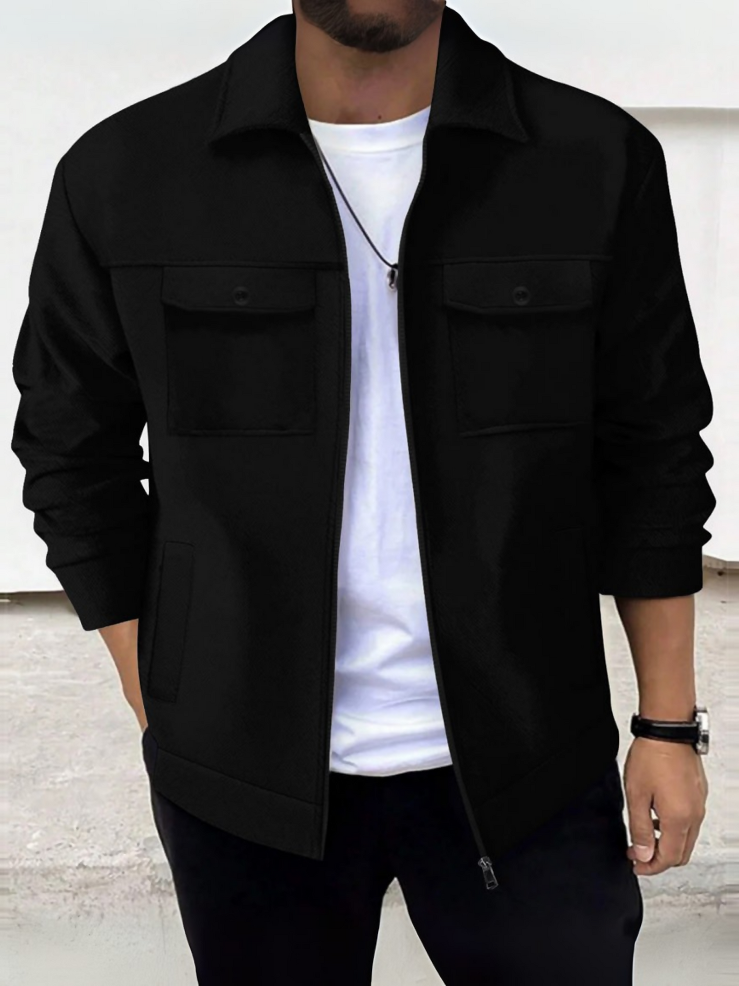 Jupiter Soft Shell Tow Pockets Bomber Jacket For Men-14996