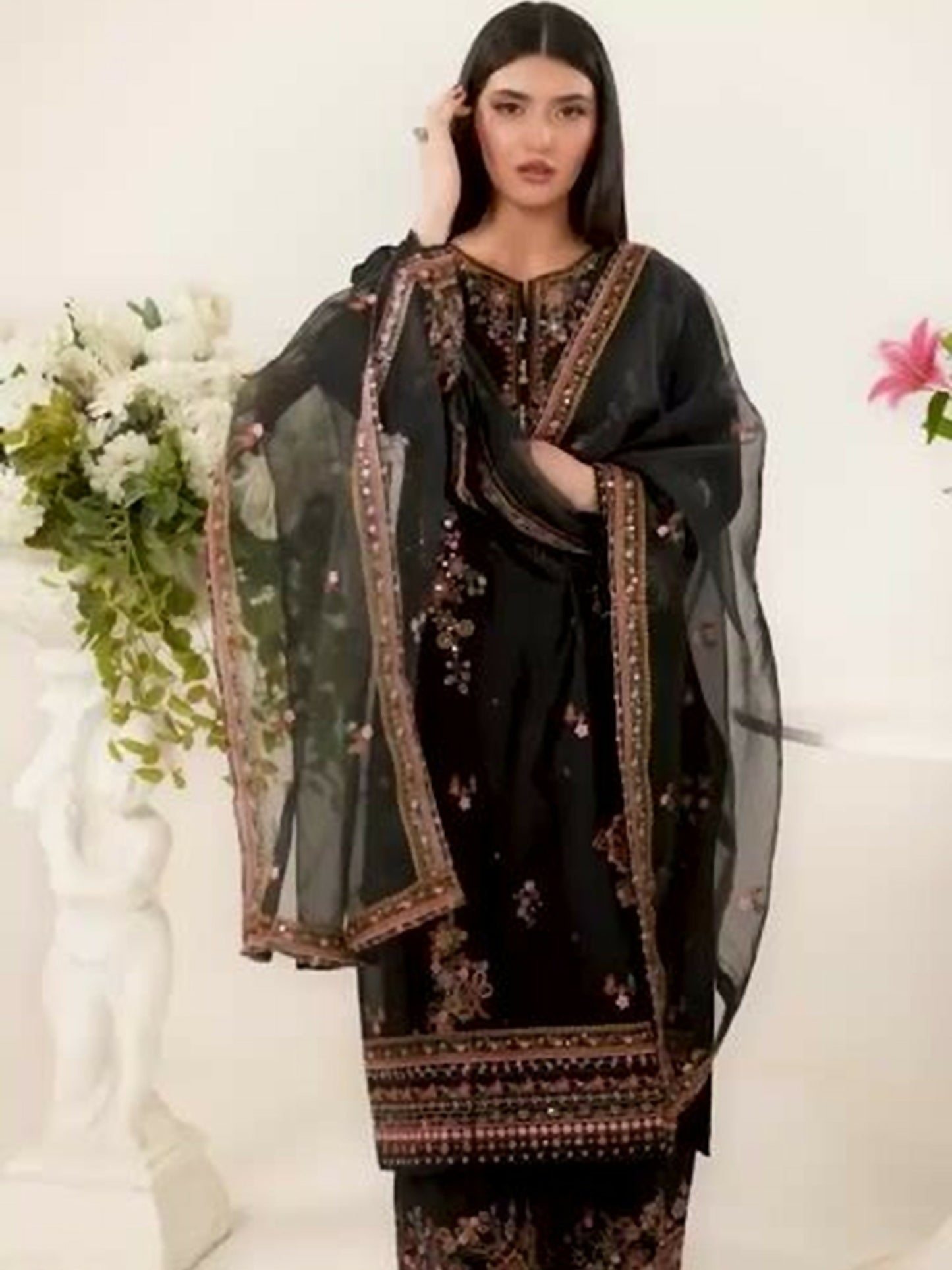 Stylish Collection Saya Pret Cotton Embroidered 3-Piece Suit-Hareem