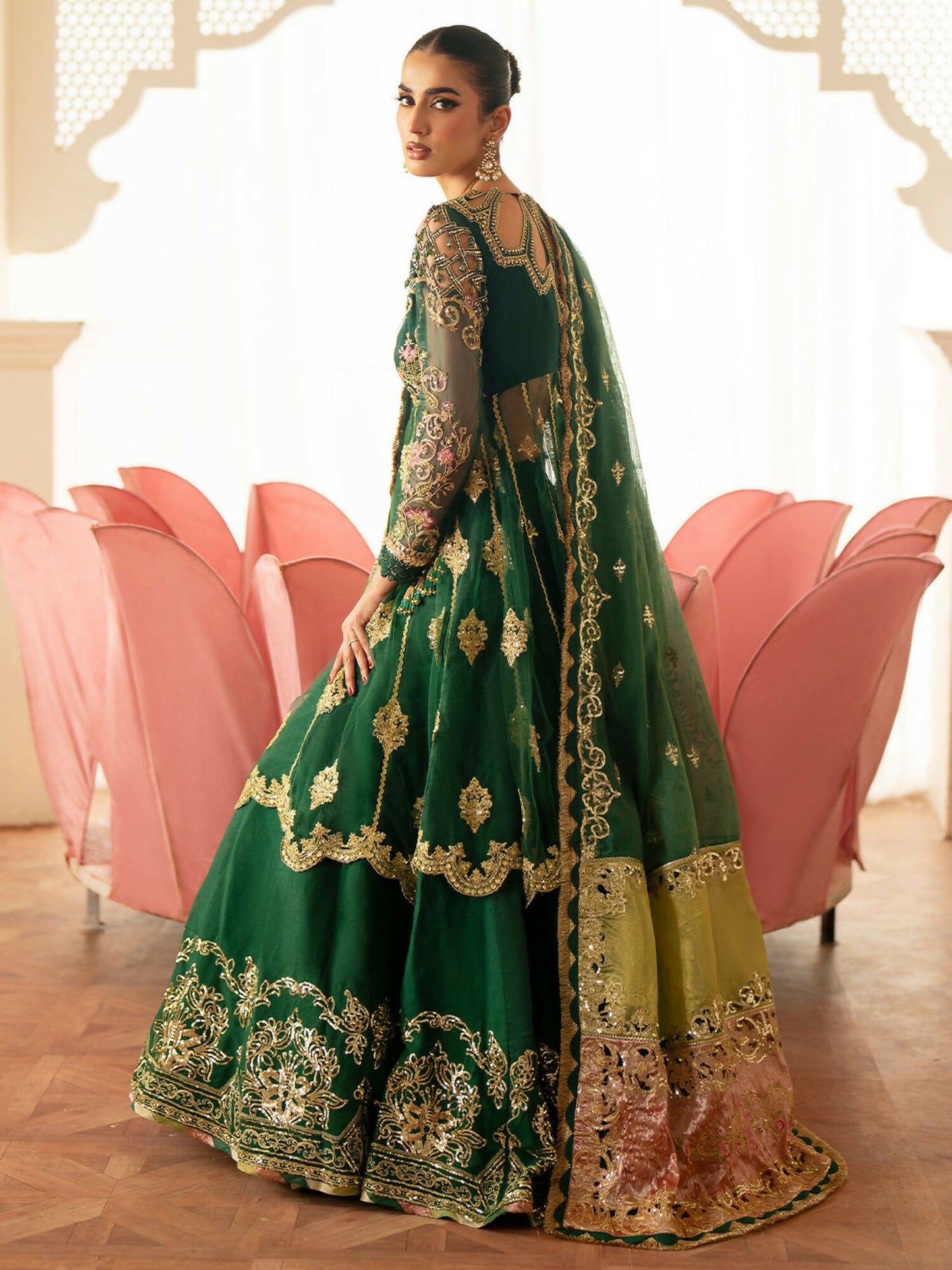 Parishay Ranibagh Luxury Formals Net Embroidered Unstitched 3-Piece Suit-Rooh-e-Gul