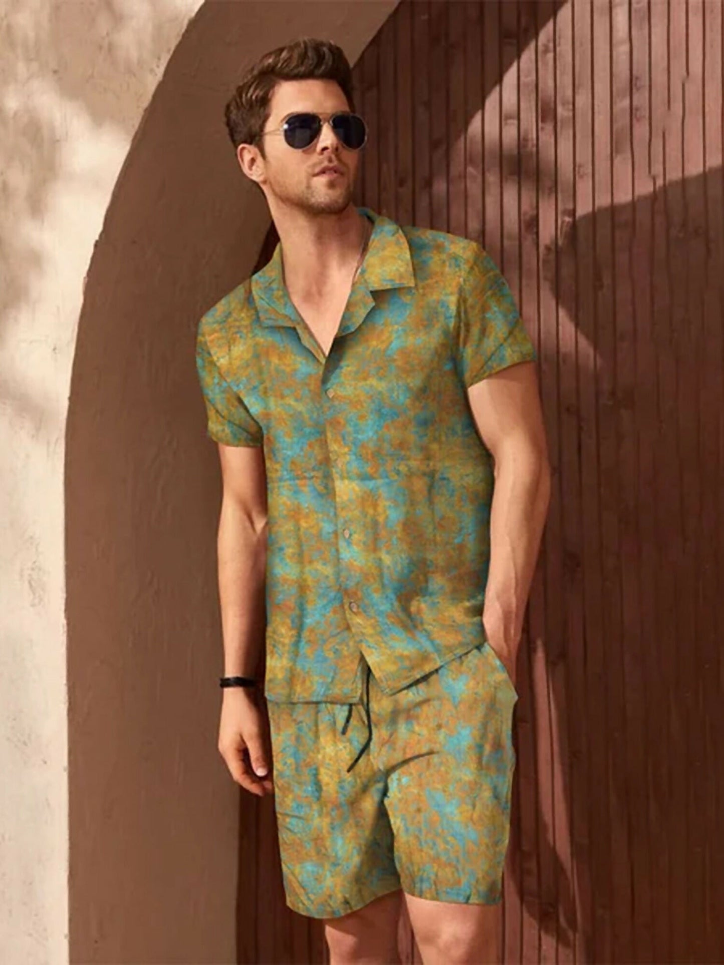 Jupiter Printed Holiday Camo Green Twin Set-13723