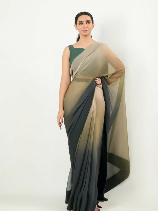 Imran Aftab Chiffon Printed Unstitched Saree-IASC 23