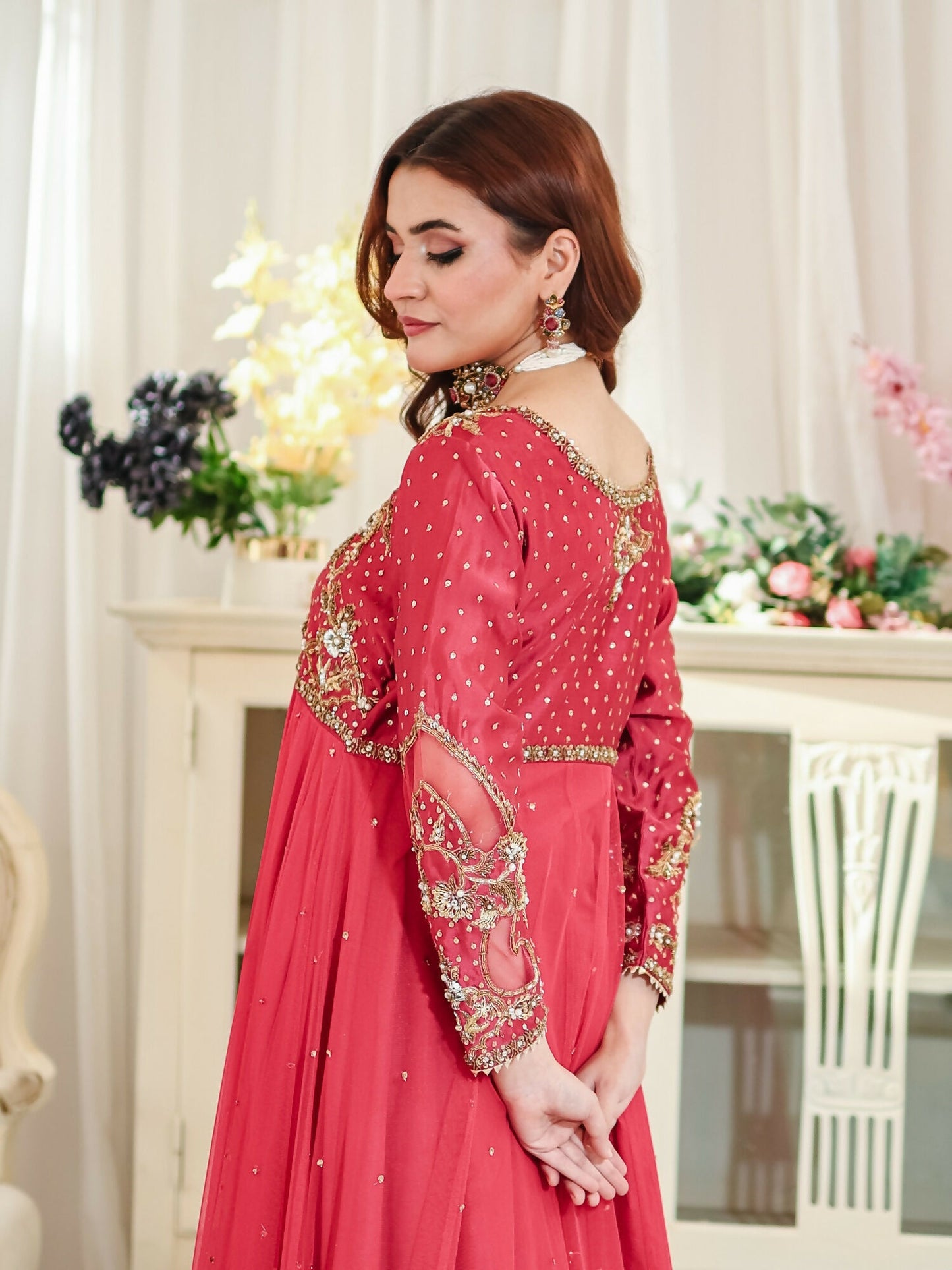 Farooq Hameed Studio Wedding Festive'25 Net Embroidered Stitched 3-Piece Suit-Seriya