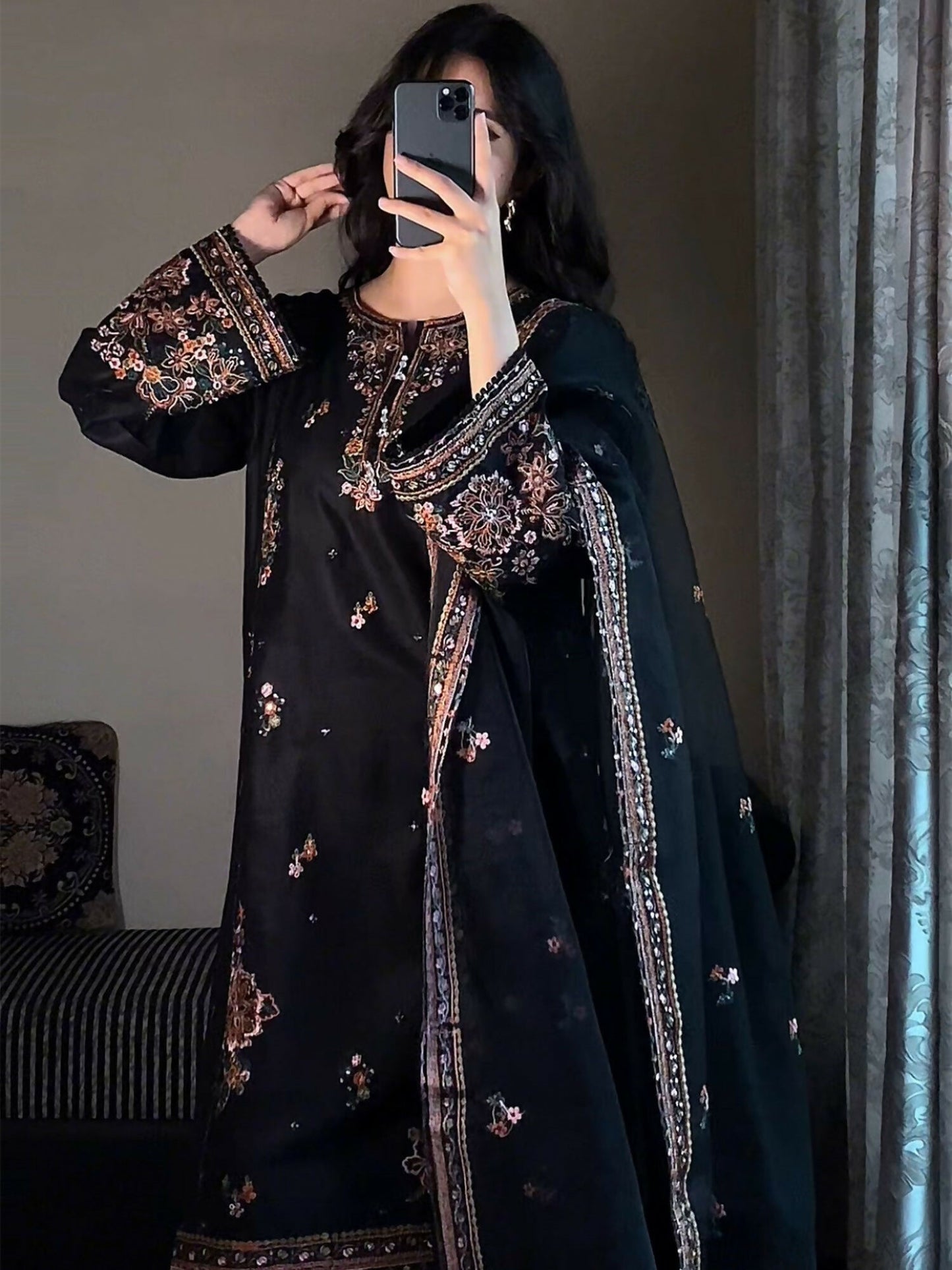 Stylish Collection Saya Pret Cotton Embroidered 3-Piece Suit-Hareem