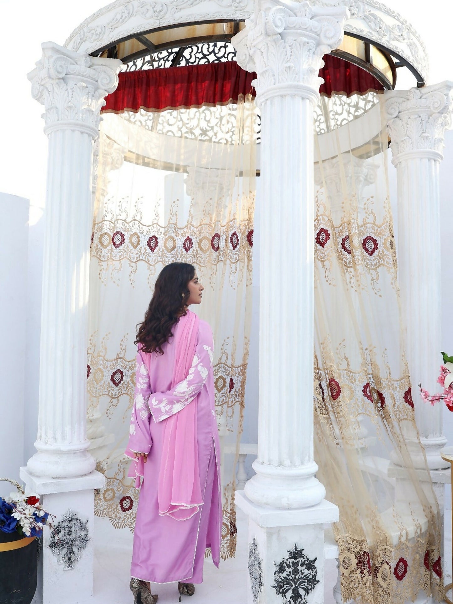 RB Pret & Couture Linen Embroidered Stitched 3-Piece Suit-03