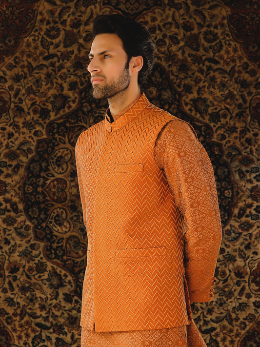 Gem Garments The Sartorial Edit Raw Silk Embroidered Waistcoat-Shapur