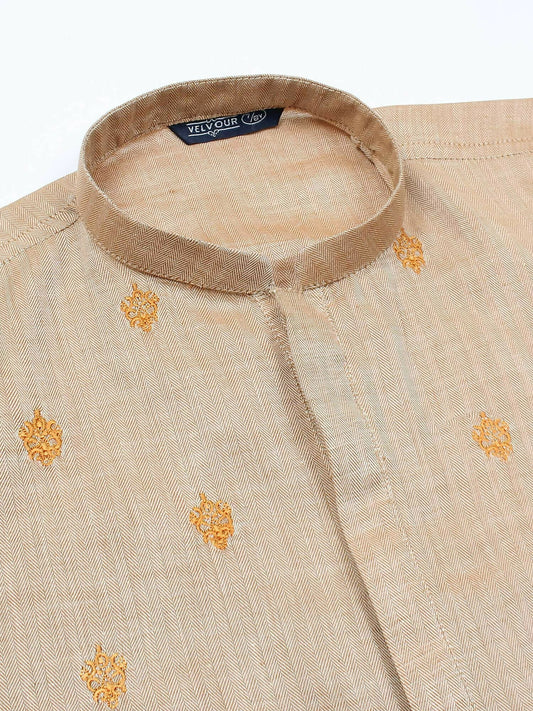 Velvour Boys Cotton Embroidered Stitched Kurta-VB196-E