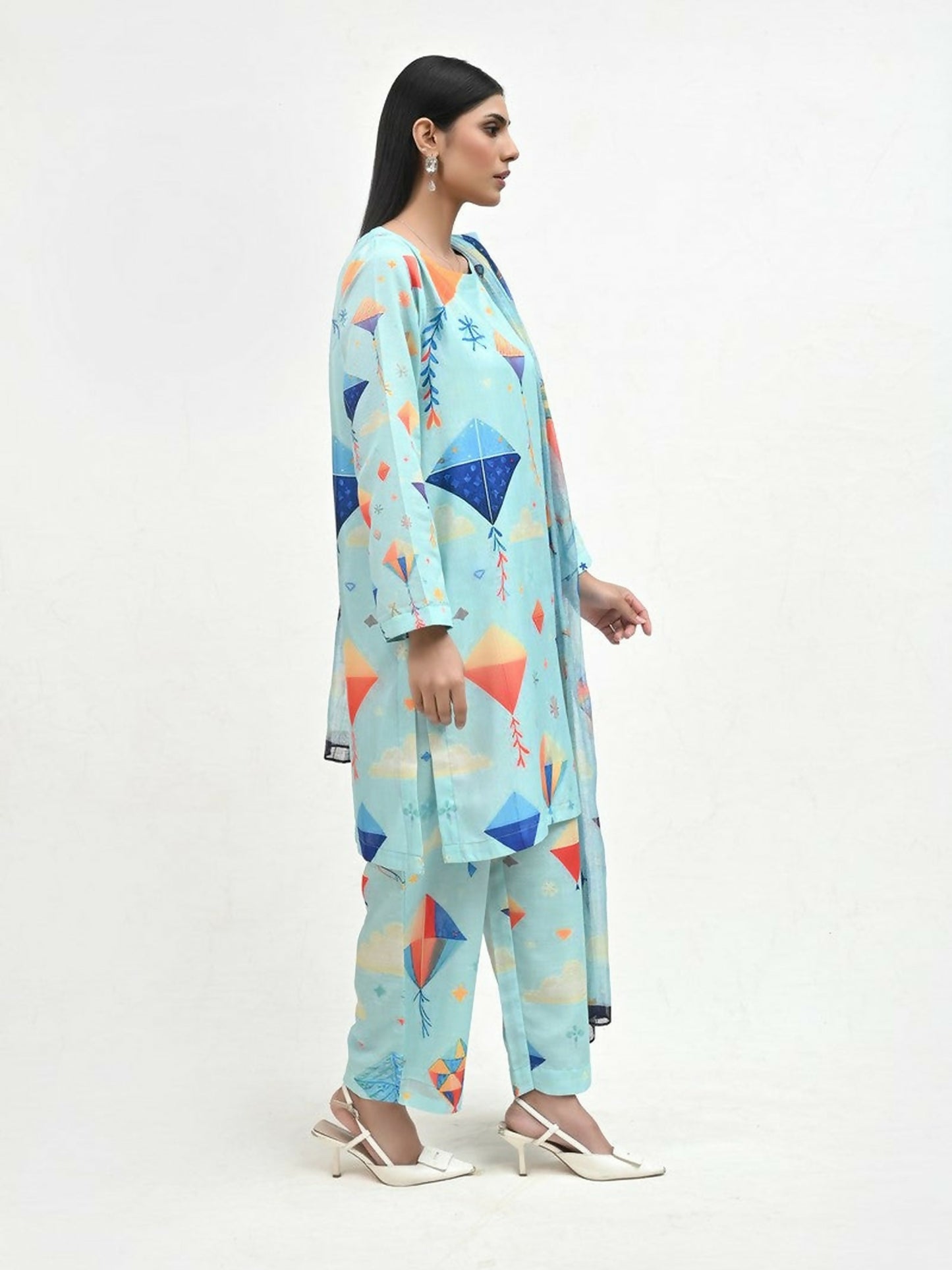 Imran Aftab Basant Mela Raw Silk Printed Stitched 3-Piece Suit-IARP 01