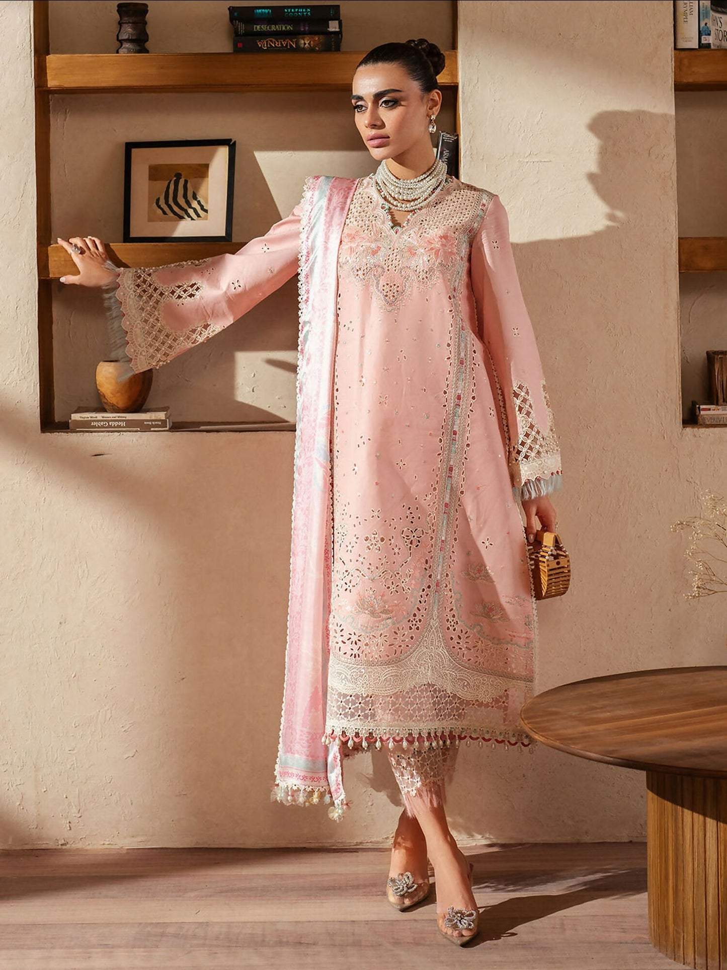 Binilyas Mehroze Lawn Embroidered Unstitched 3-Piece Suit-91 - B