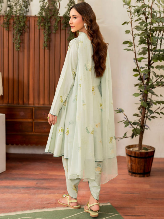 Panache Apparel Lawn Printed Stitched 3-Piece Suit-Denali