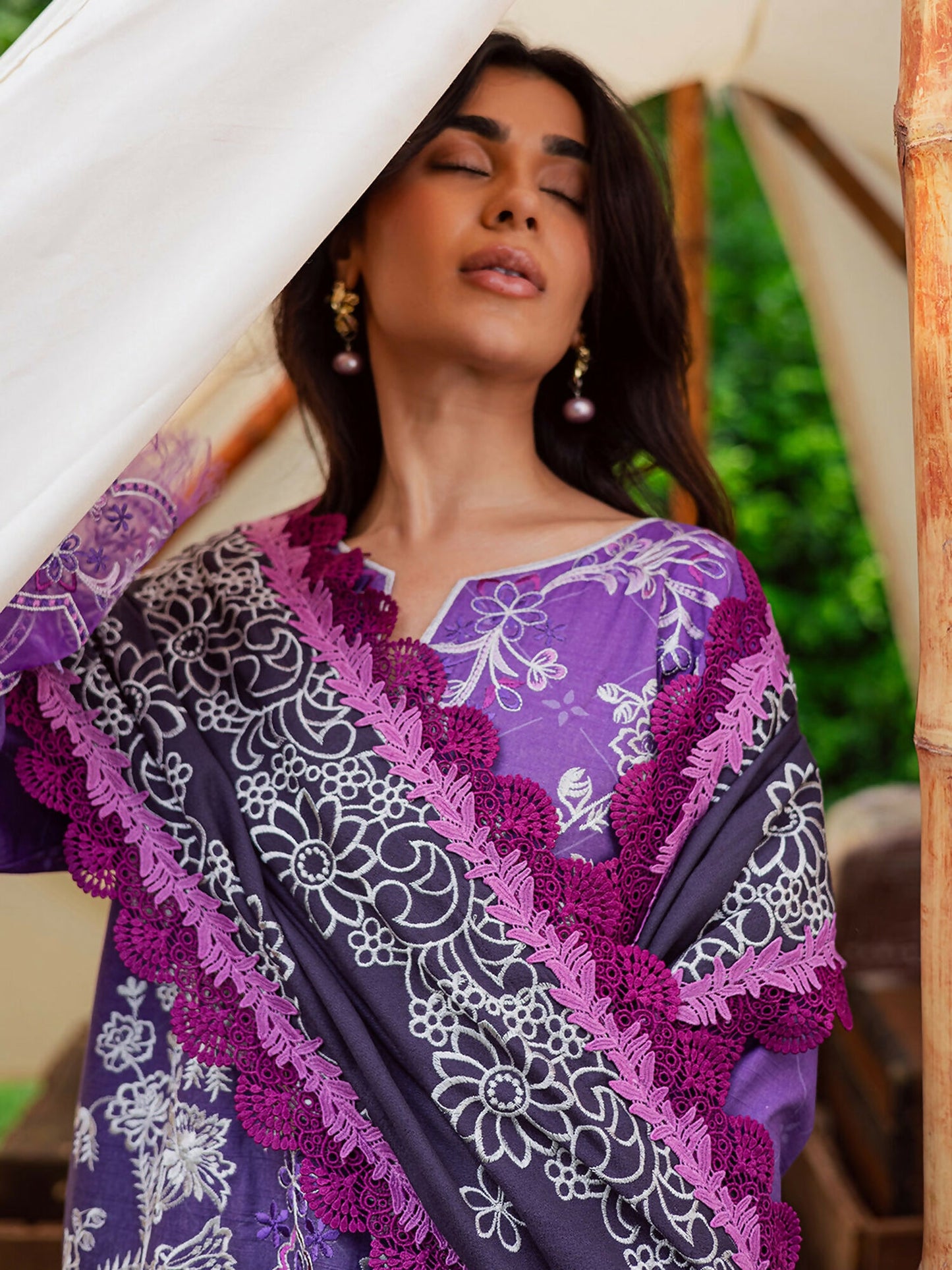 Mahnur Gardenia Khaddar Embroidered Stitched 3-Piece Suit-GR-01