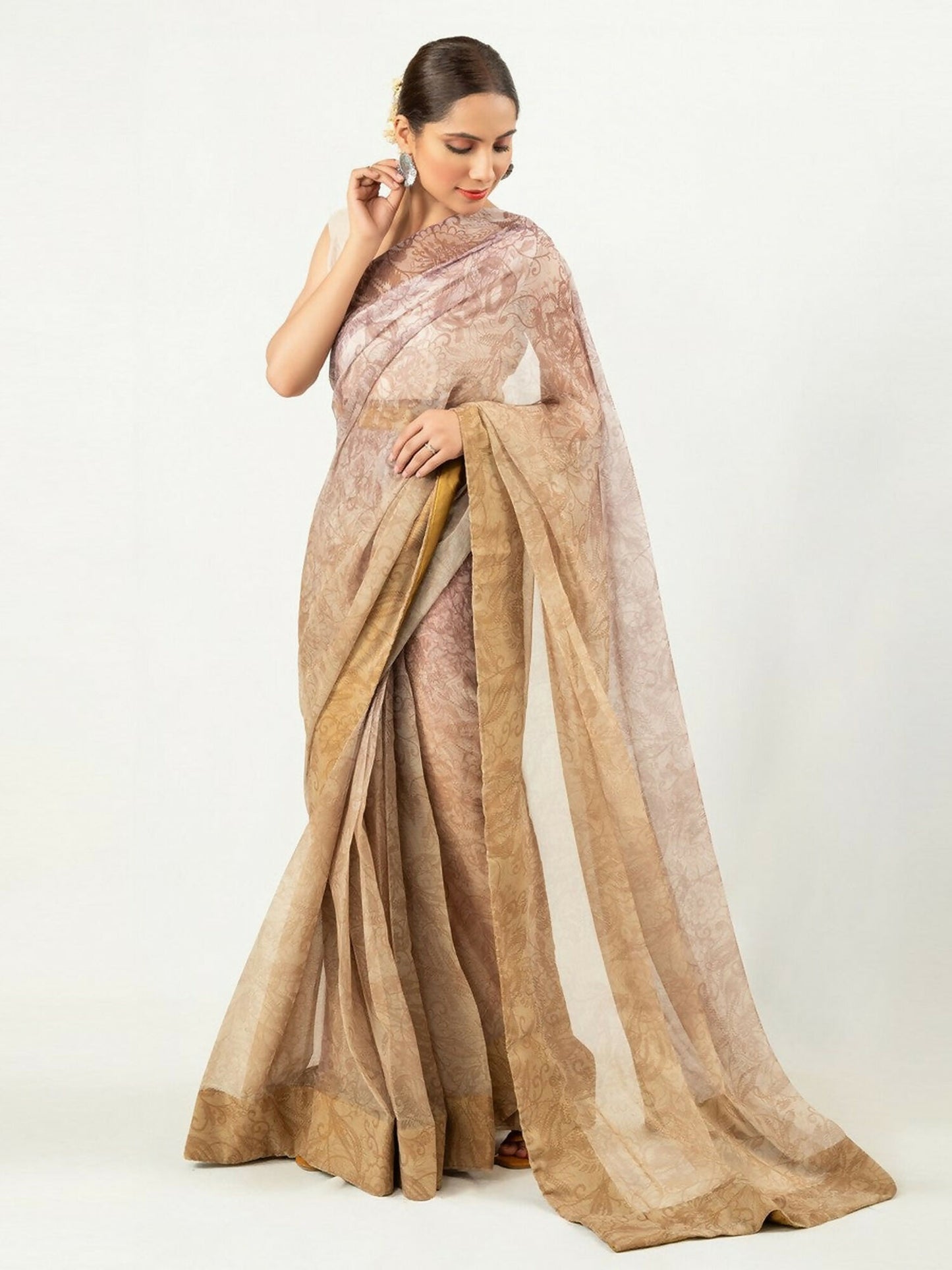 Imran Aftab Chiffon Printed Unstitched Saree-IASC 15