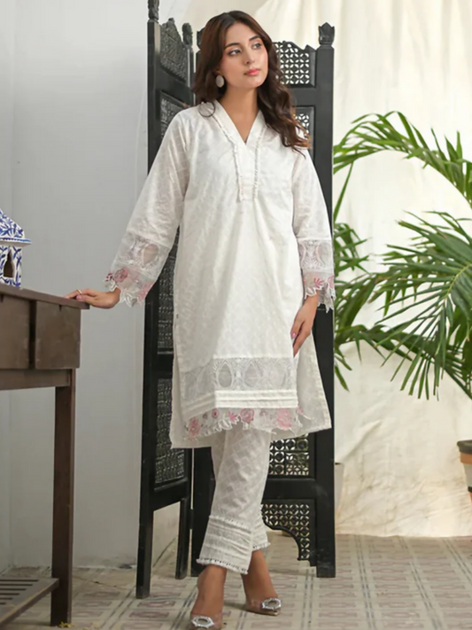 MAK Fashion Lawn Embroidered Co-Ord Set-Catmint