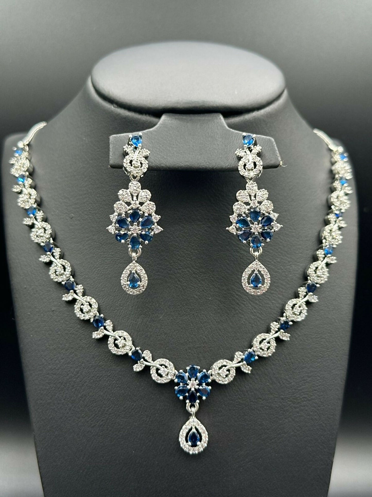 H&A Jewellery One Carat Silver Rhodium Plated Jewellery Set