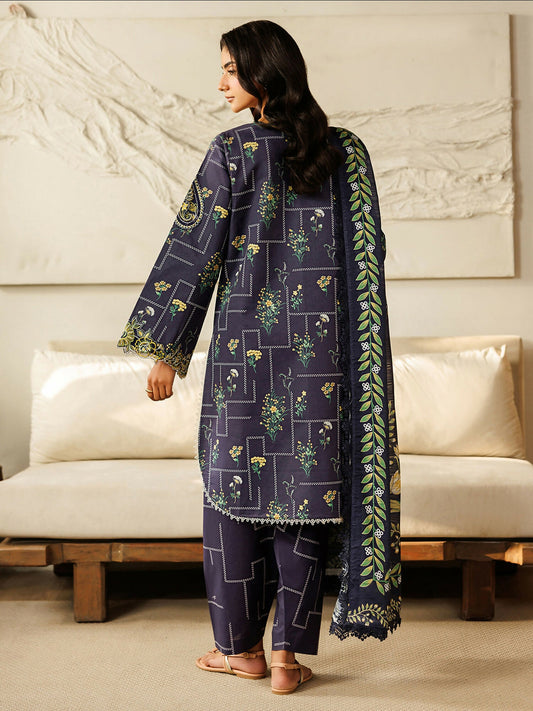 Mahnur Leila Lawn'26 Embroidered Unstitched 3-Piece Suit-L-09