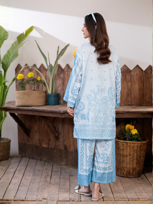 Panache Apparel Crepe De Luxe Crepe Printed Co-Ord Set-Twinset