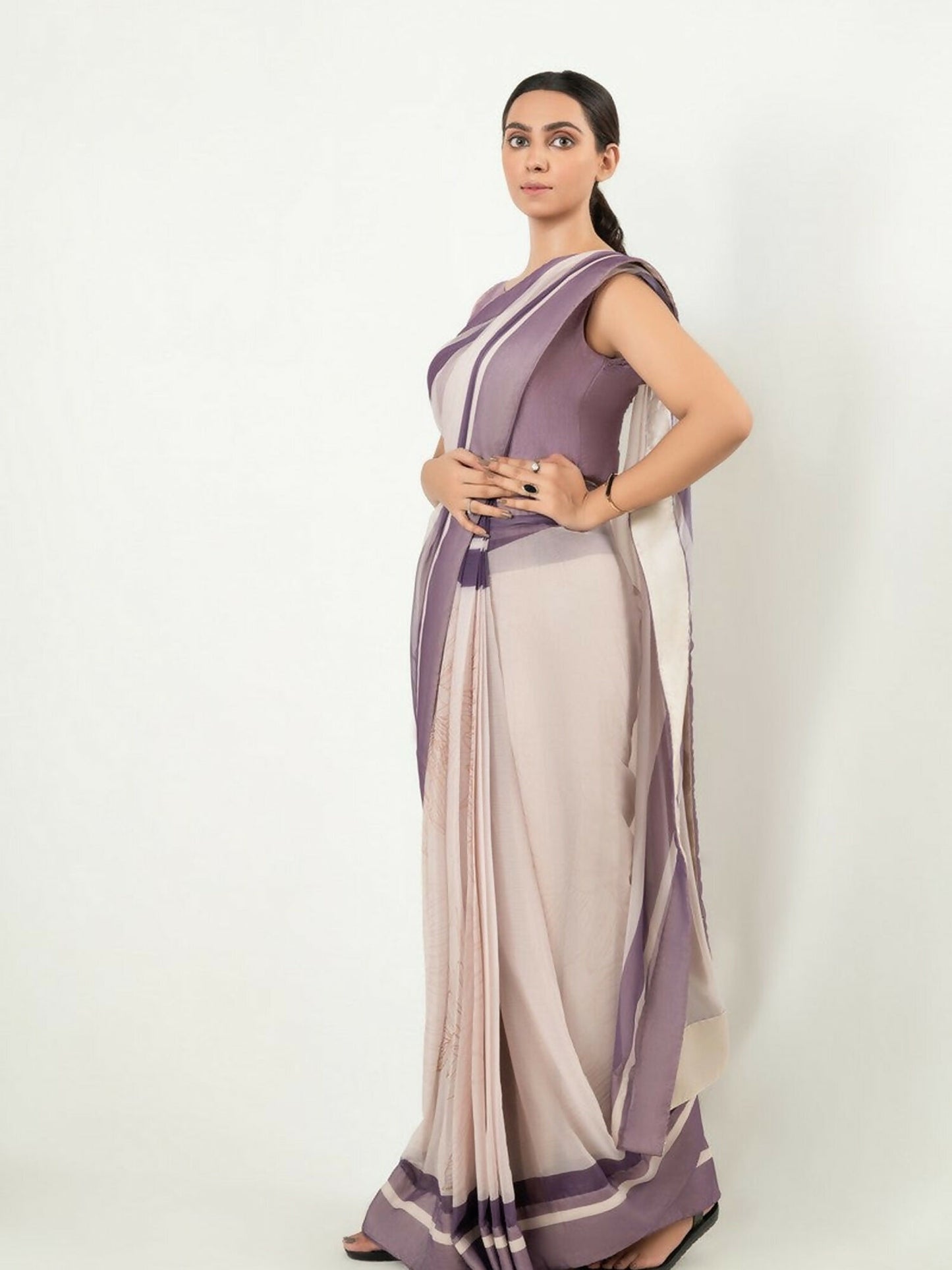 Imran Aftab Chiffon Printed Unstitched Saree-IASC-19
