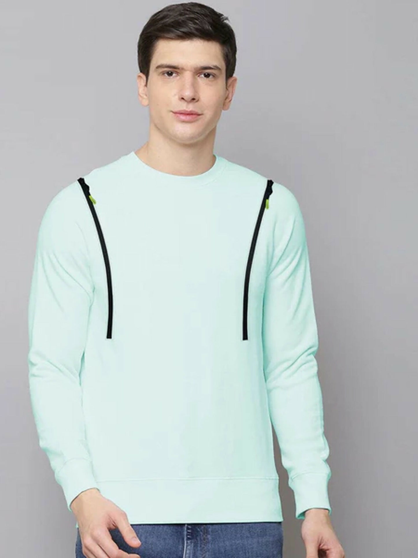 Funky's Two Side Front Zips High Street Sweat Shirts-11905