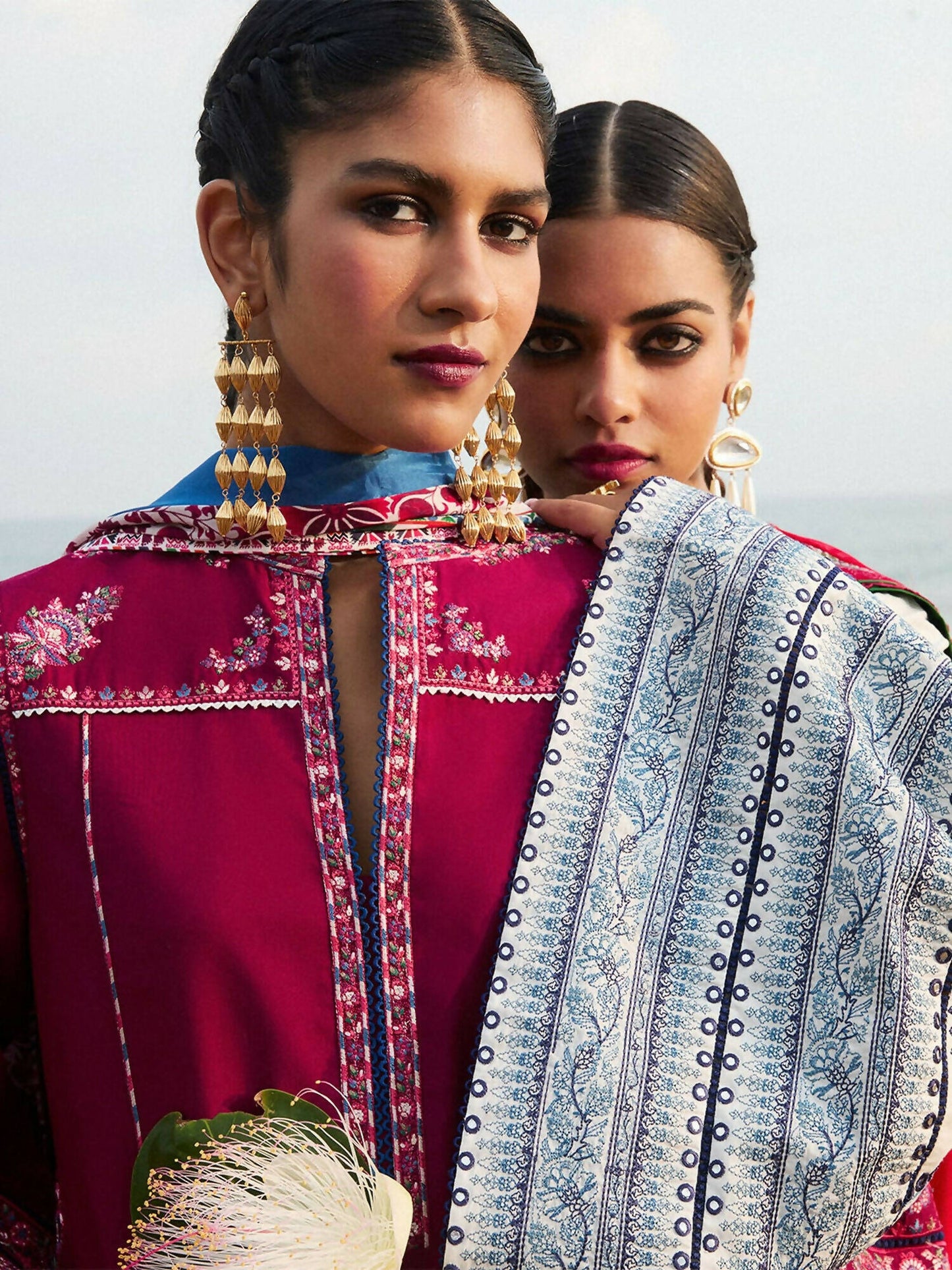 Jugnu by Hussain Rehar SS'25 Cotton Embroidered Unstitched 3-Piece Suit-Beas