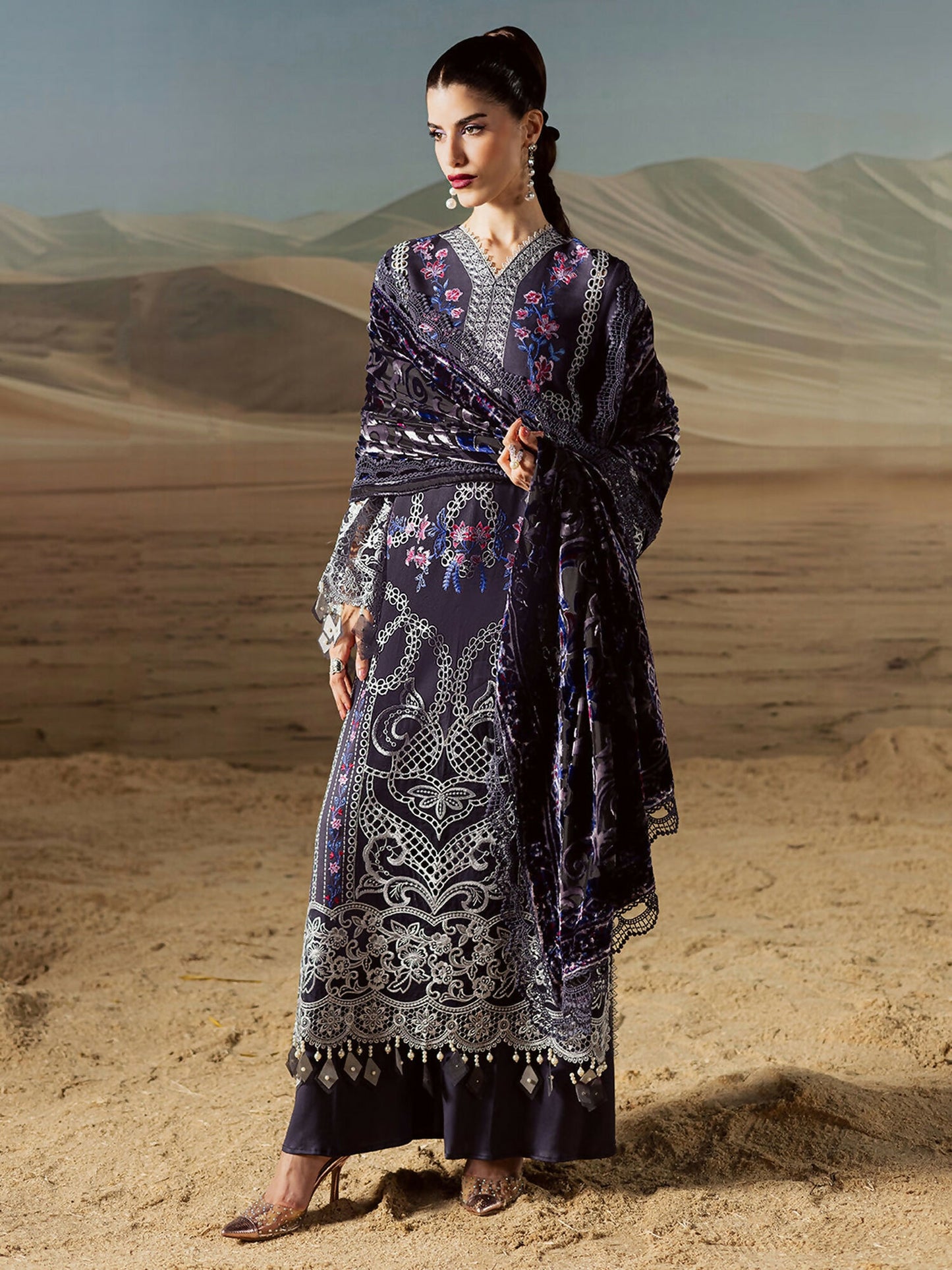 Mahnur Amelia Kotrai Embroidered Stitched 3-Piece Suit-CK-005