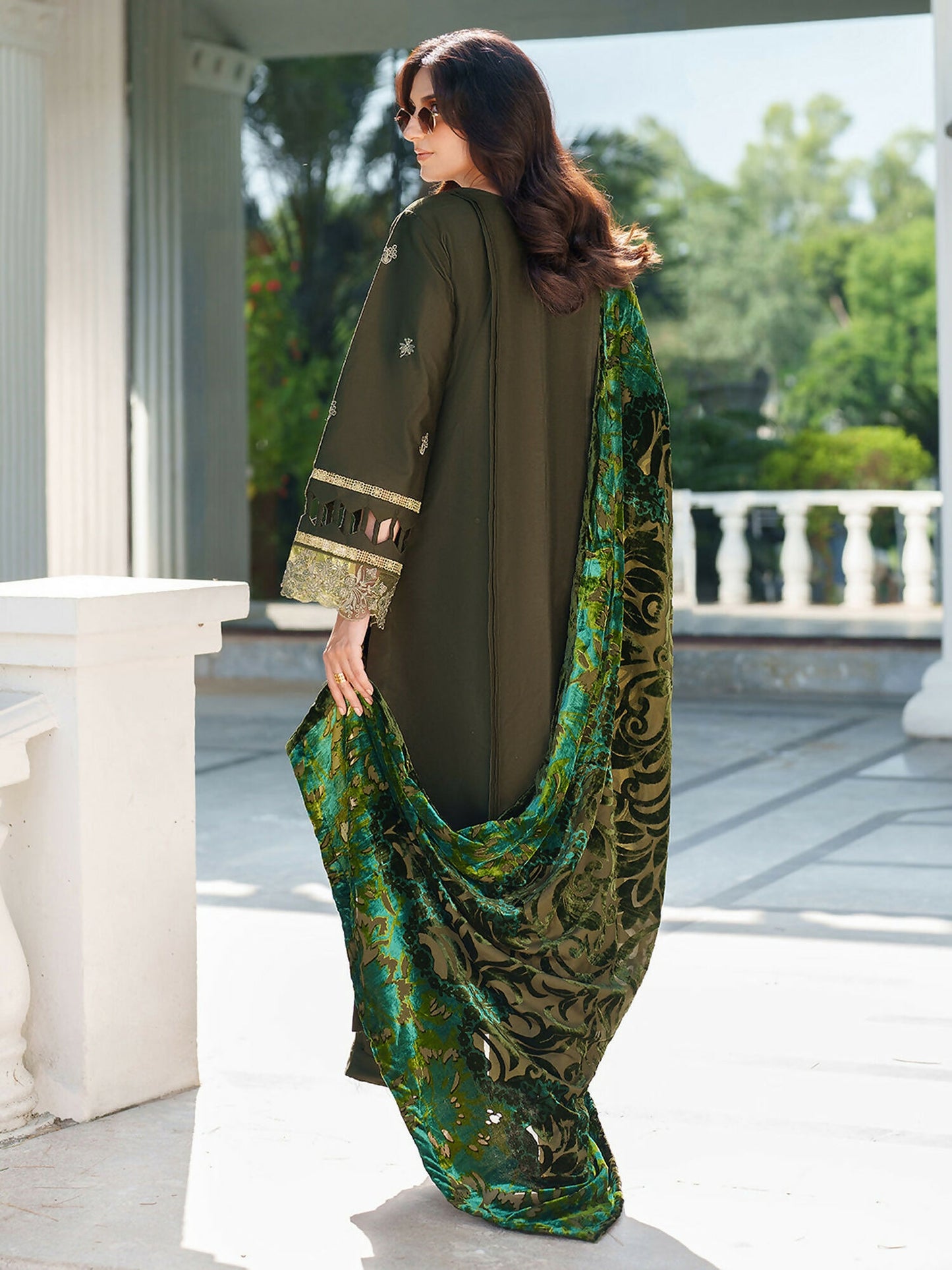 Parishay Panache Winter Corduroy Embroidered Unstitched 3-Piece Suit-PNE-05