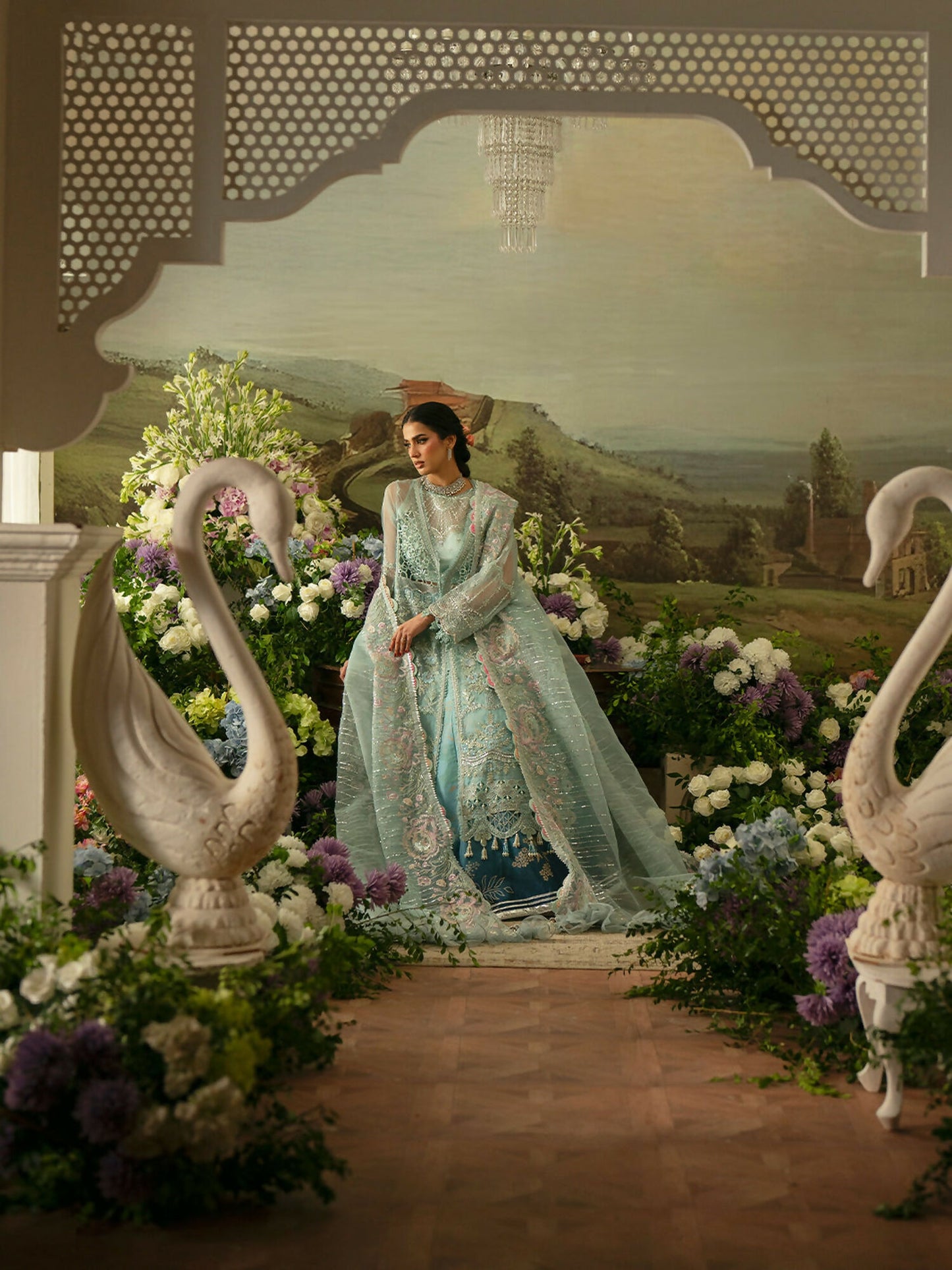 Parishay Ranibagh Luxury Formals Organza Embroidered Unstitched 3-Piece Suit-Aarzoo