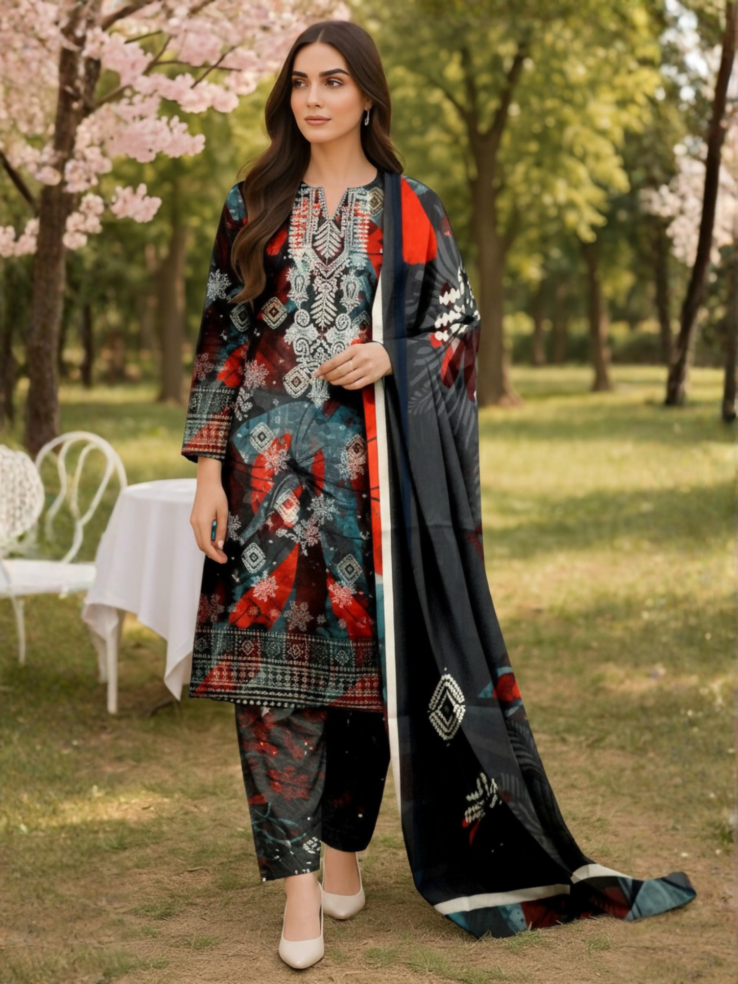 Blush & Bloom Aira Lawn Embroidered Unstitched 3-Piece Suit-05