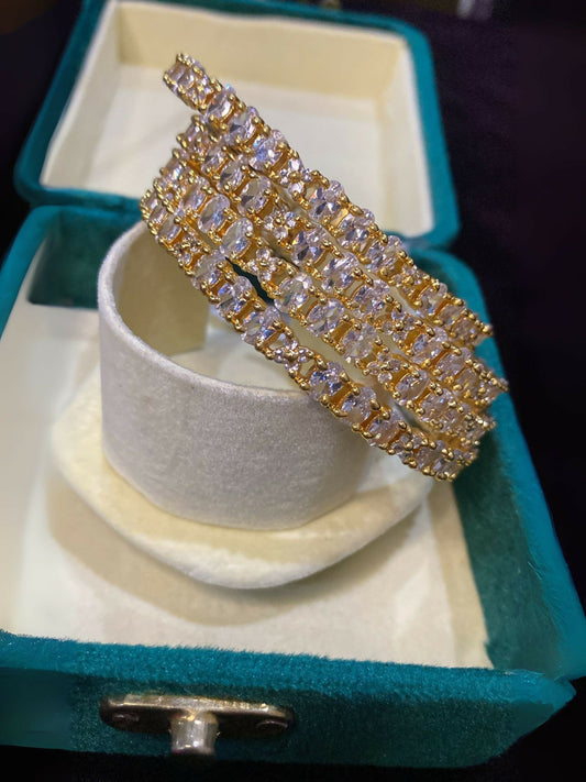 Noor Bilal one carat bangles with elegant polished design.