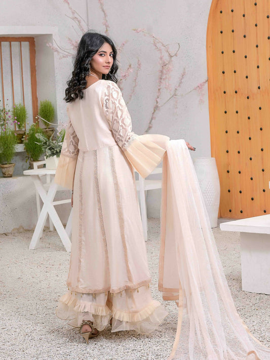 Ruby's Couture Ashiyana Organza & Cotton Net Embellished Lehenga-Nikhar