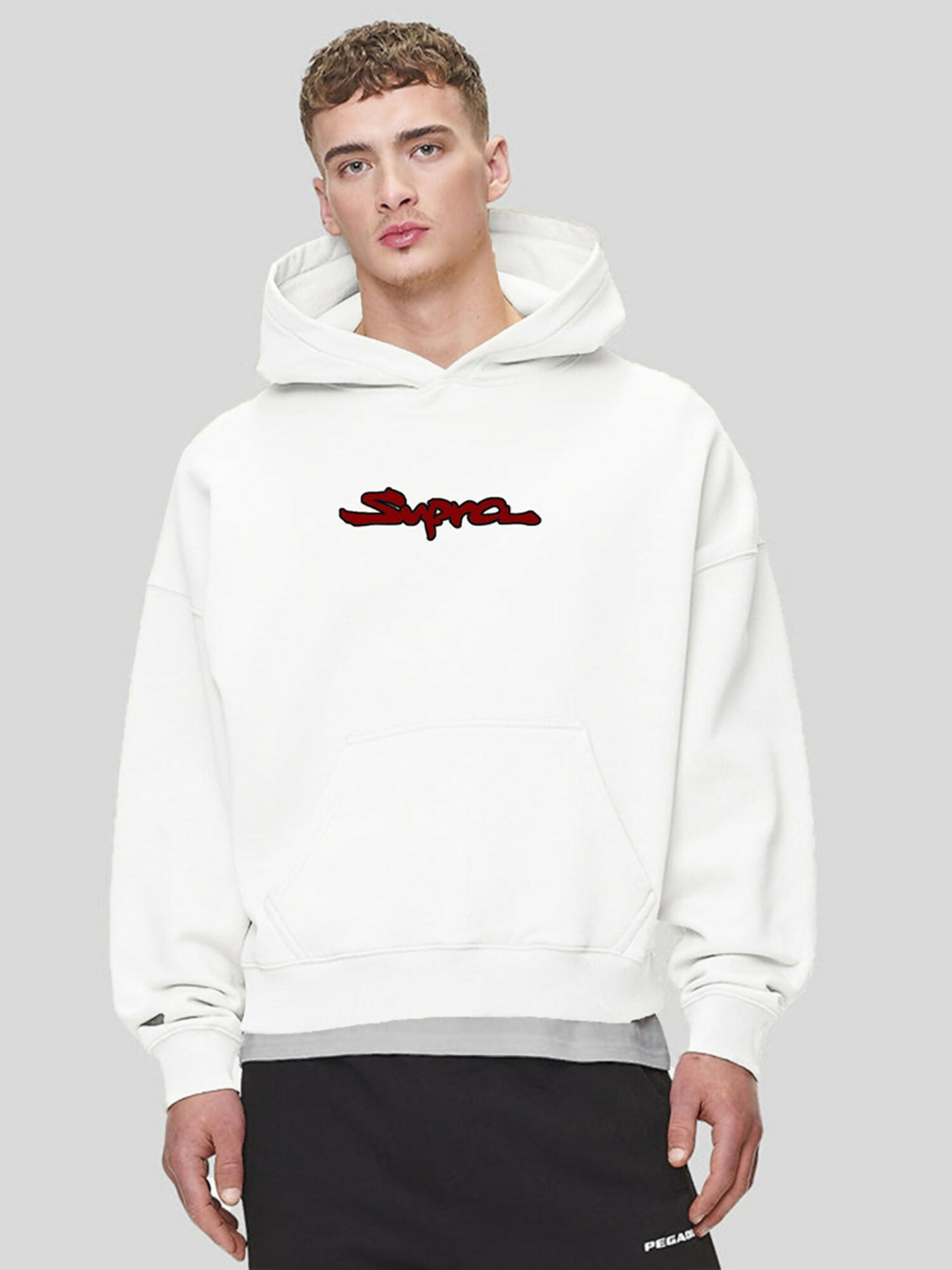 White Jupiter Oversized Supra Legacy Printed Hoodie-14892