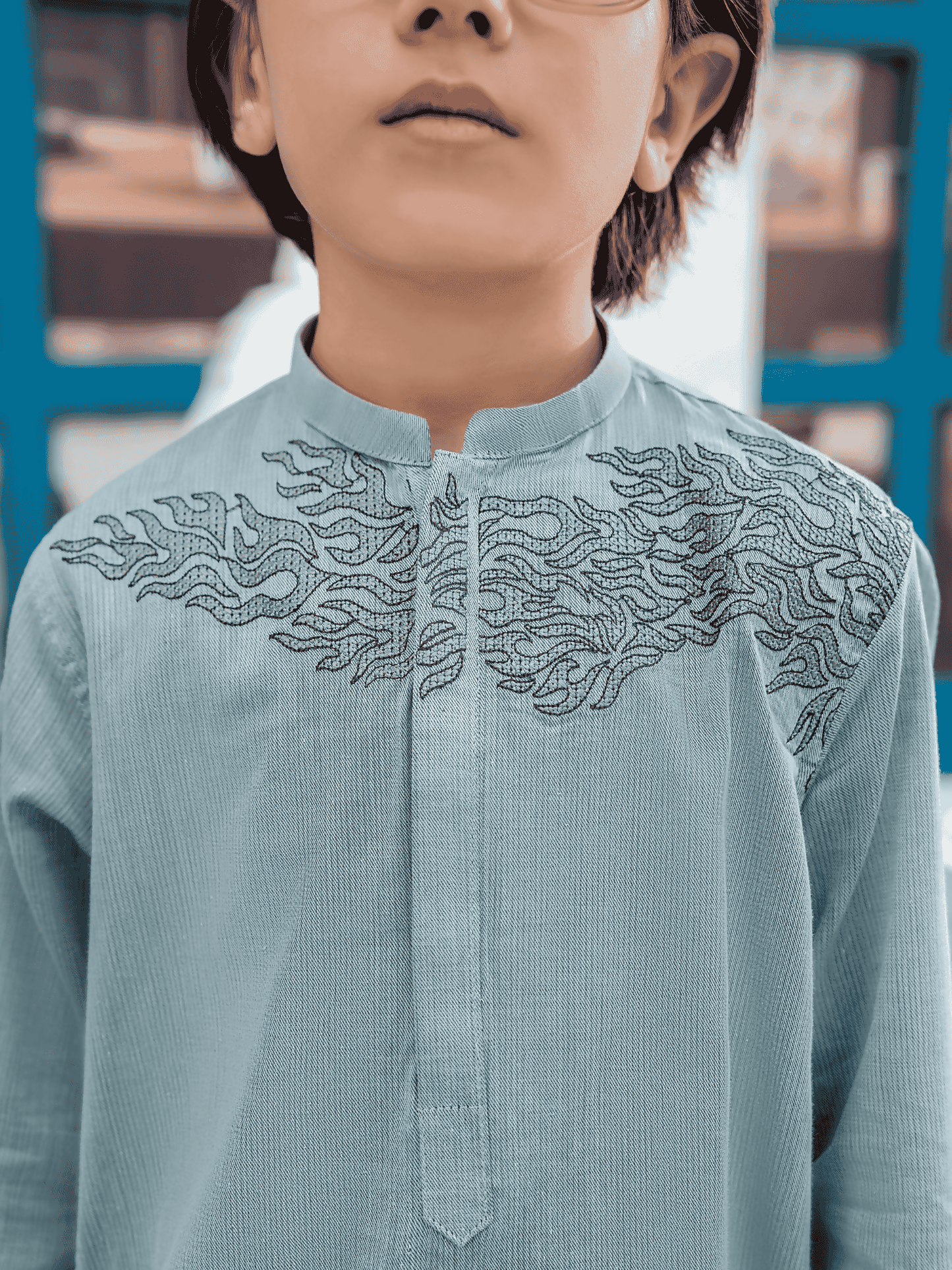 Velvour Boys Cotton Embroidered Stitched Kurta-VB202-A